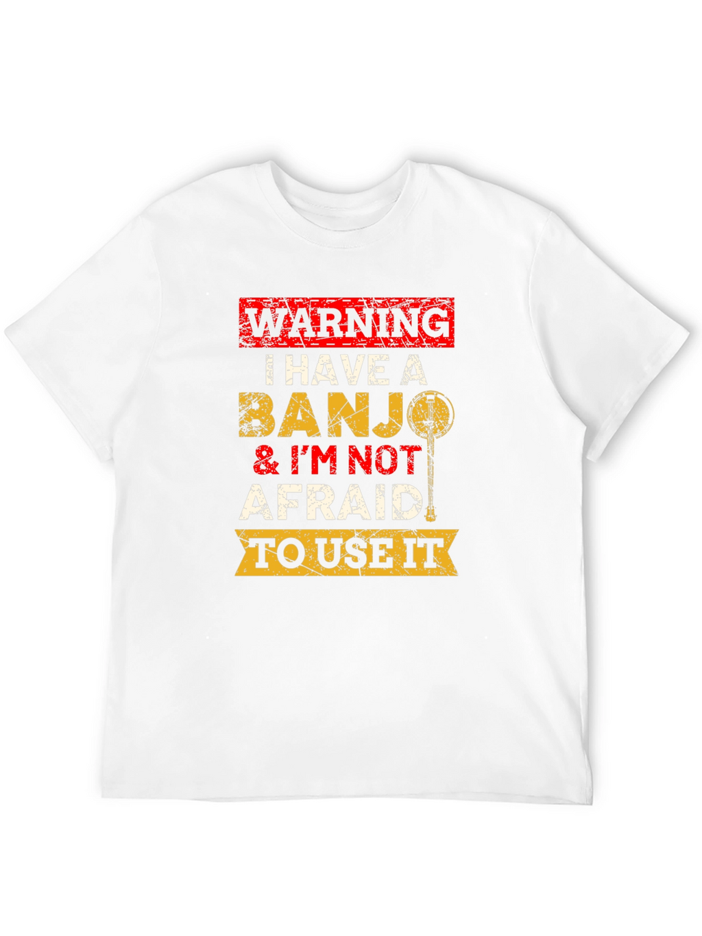 Warning Banjo T-Shirt Funny Musician Tee