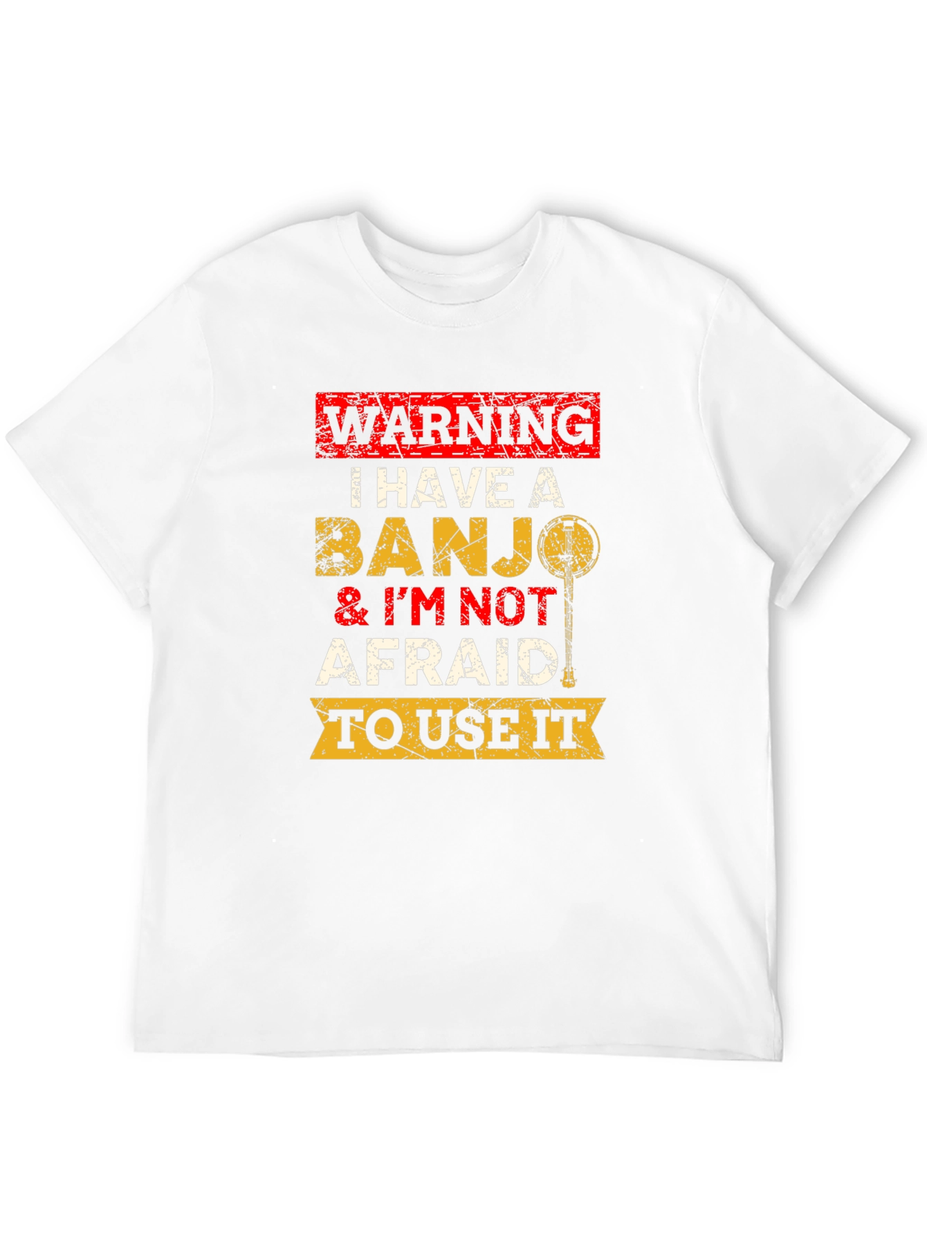 Warning Banjo T-Shirt Funny Musician Tee