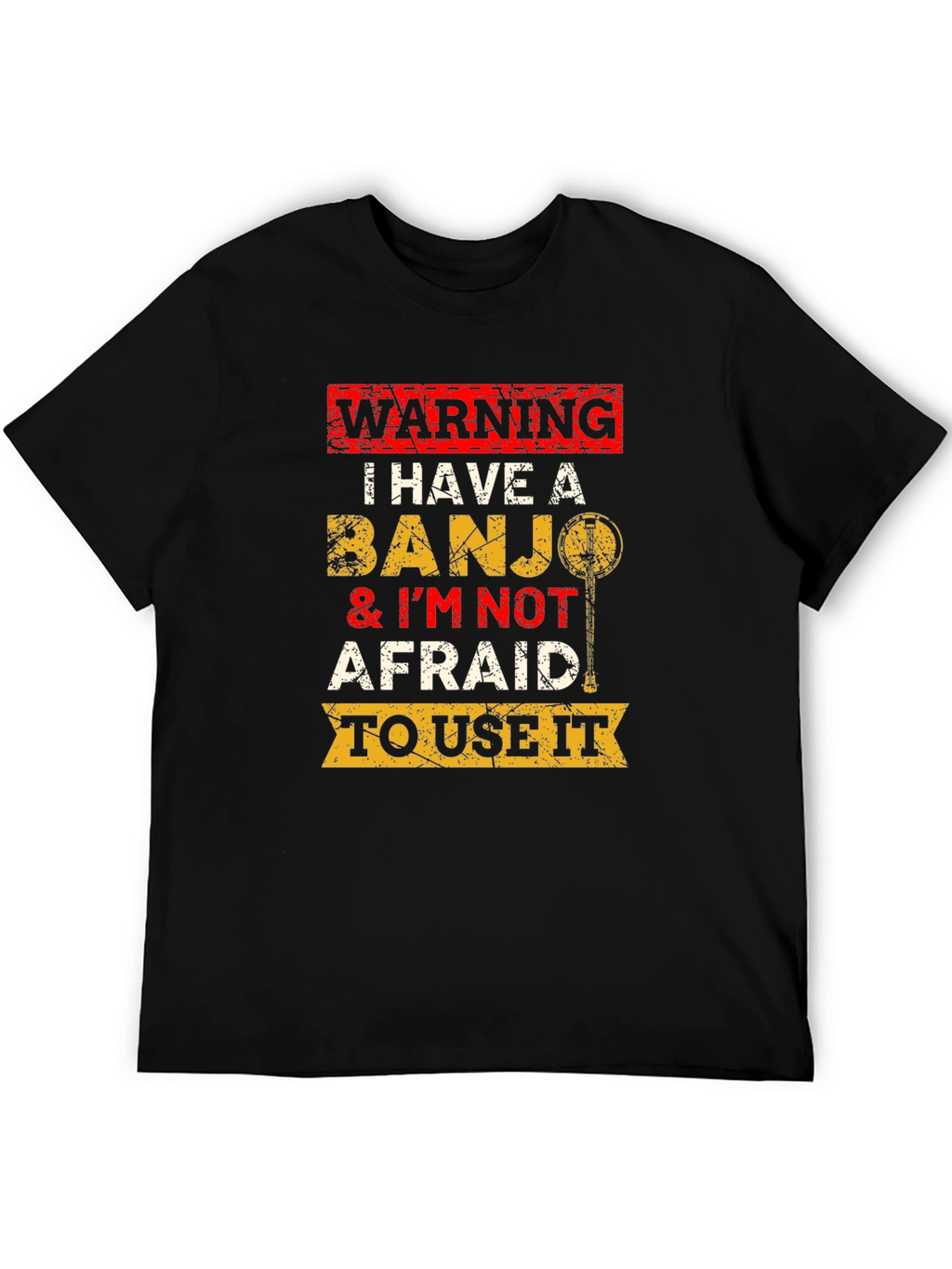 Warning Banjo T-Shirt Funny Musician Tee