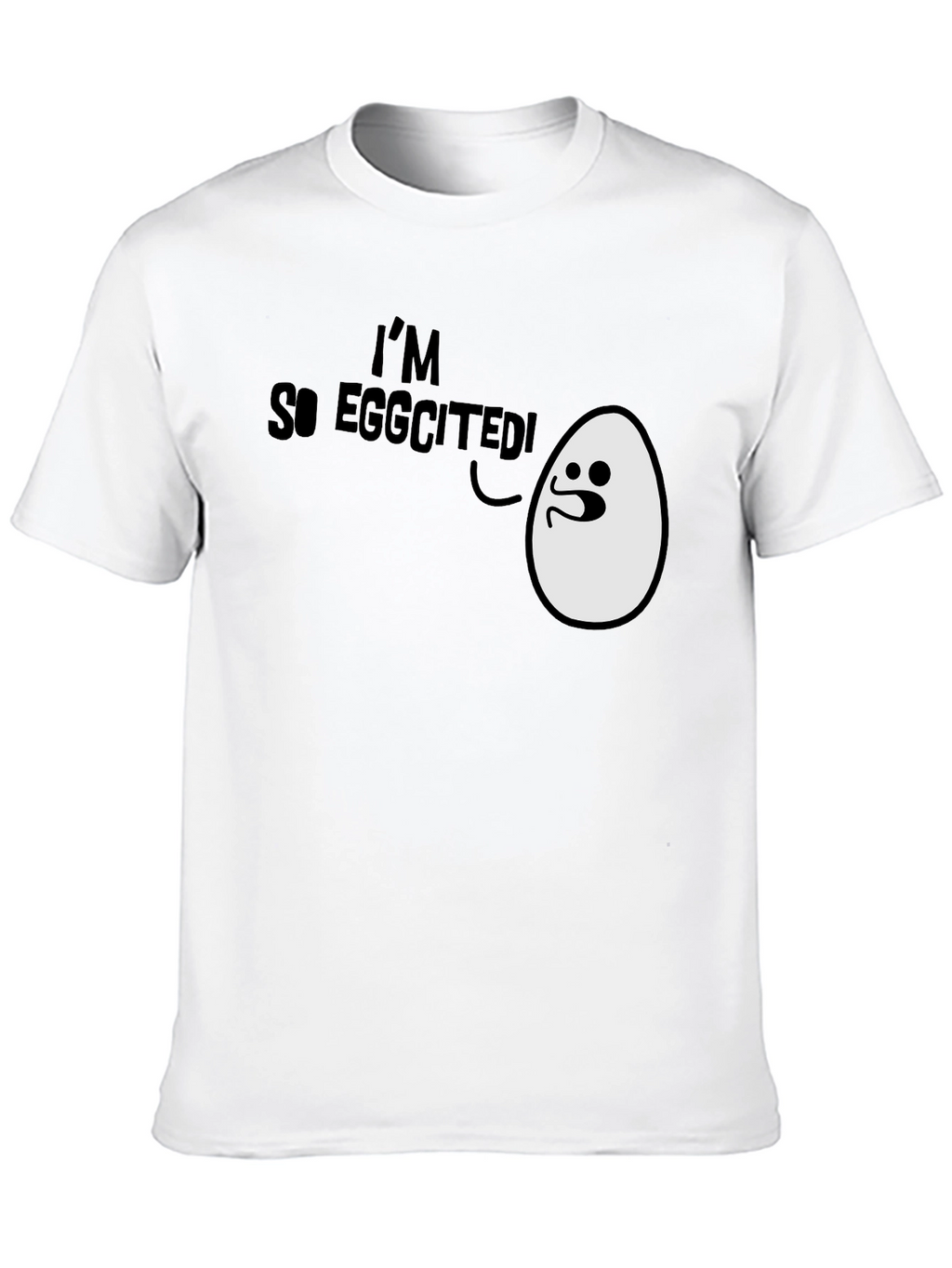 Im So Eggcited! Funny Egg Humor Black T-Shirt