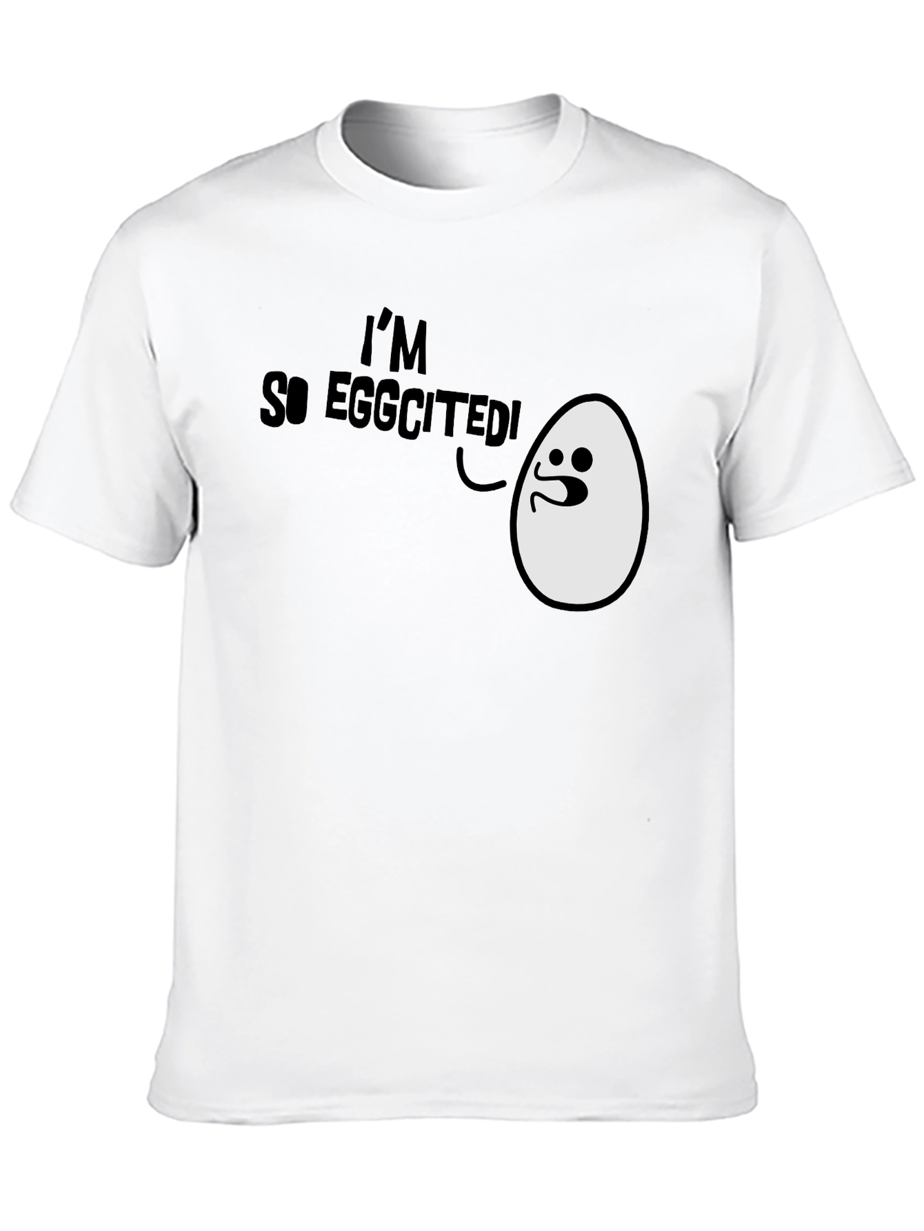 Im So Eggcited! Funny Egg Humor Black T-Shirt