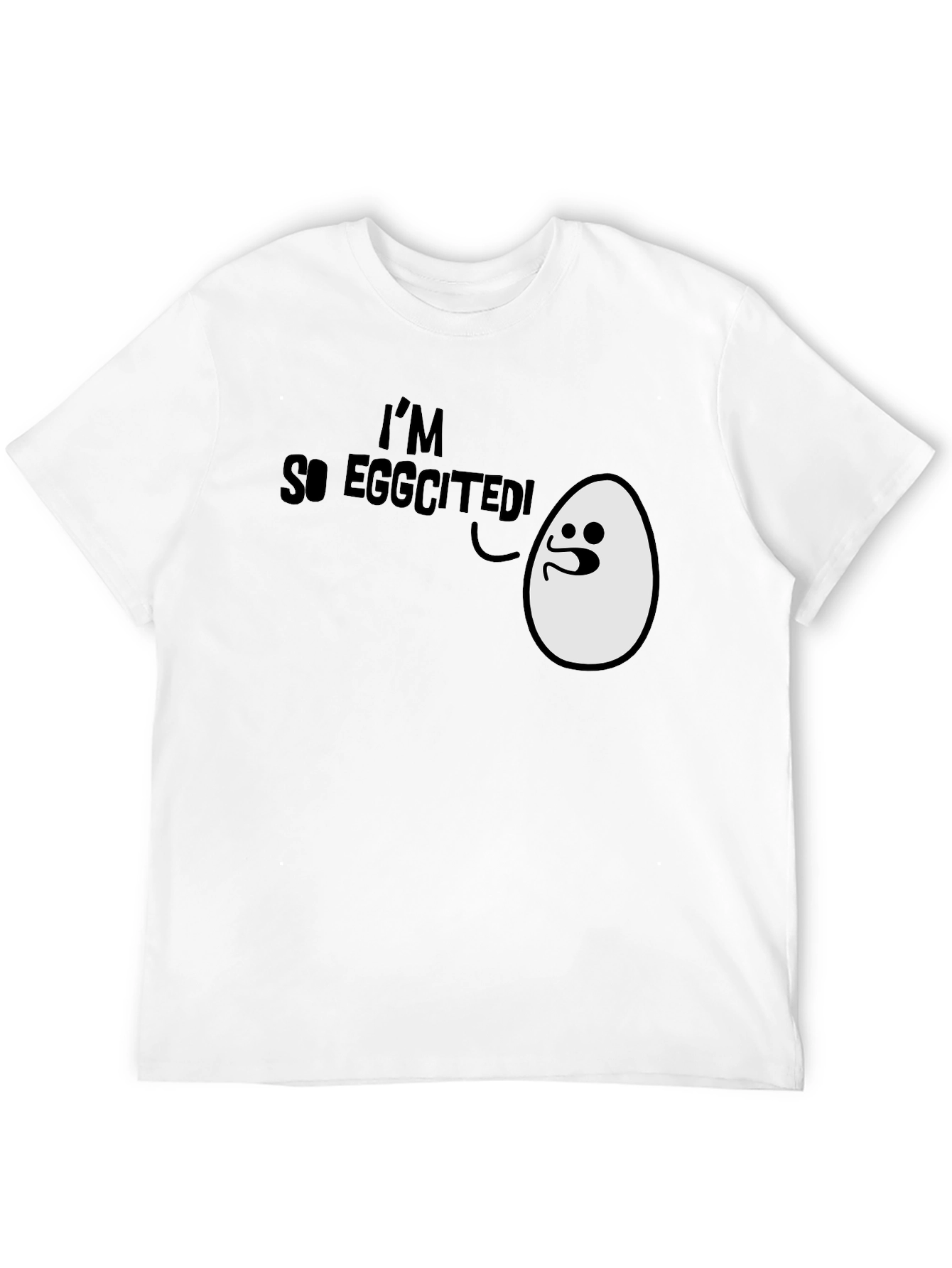 Im So Eggcited! Funny Egg Humor Black T-Shirt