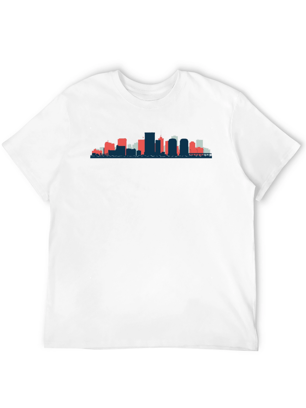 Black T-Shirt with City Skyline Graphic
