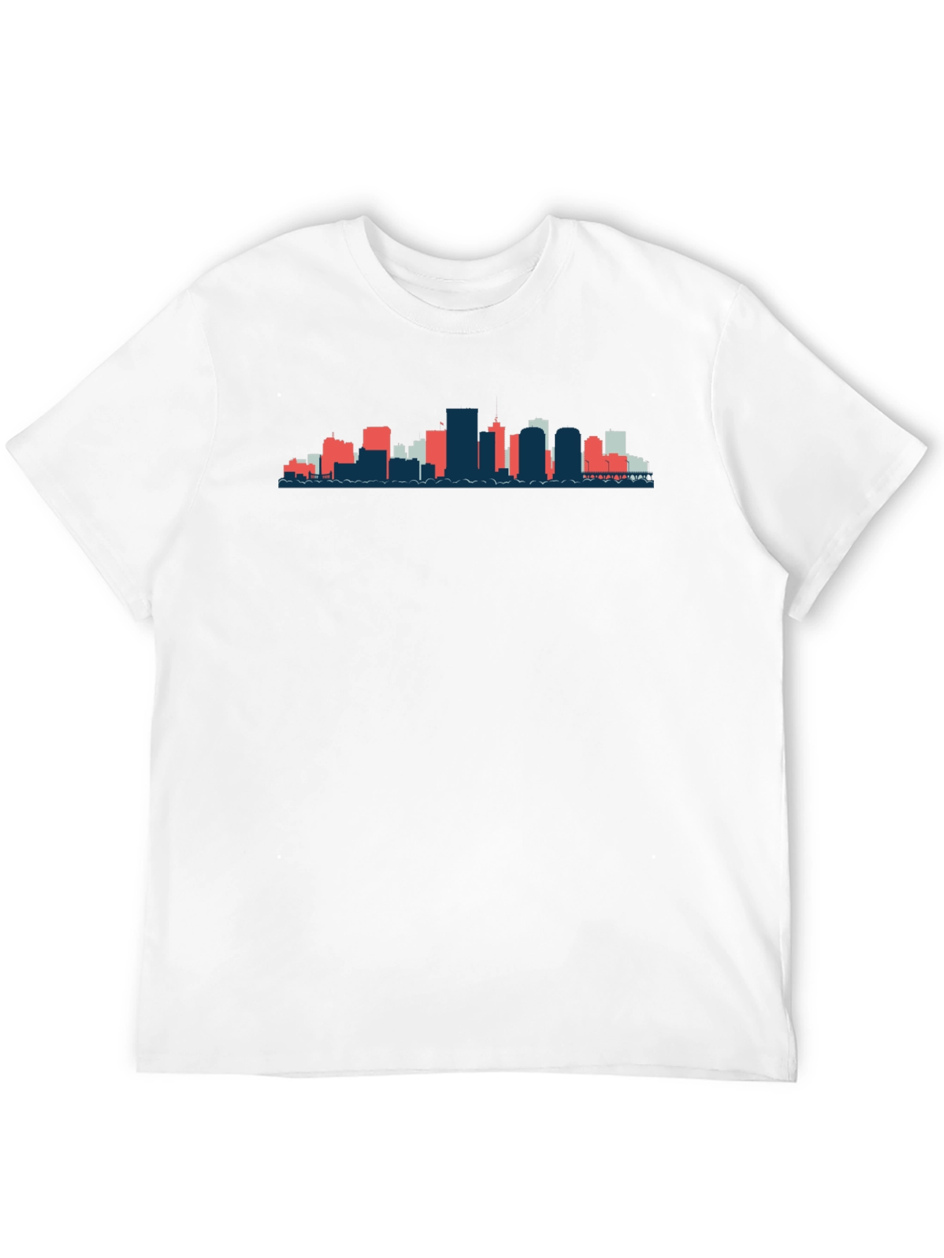 Black T-Shirt with City Skyline Graphic