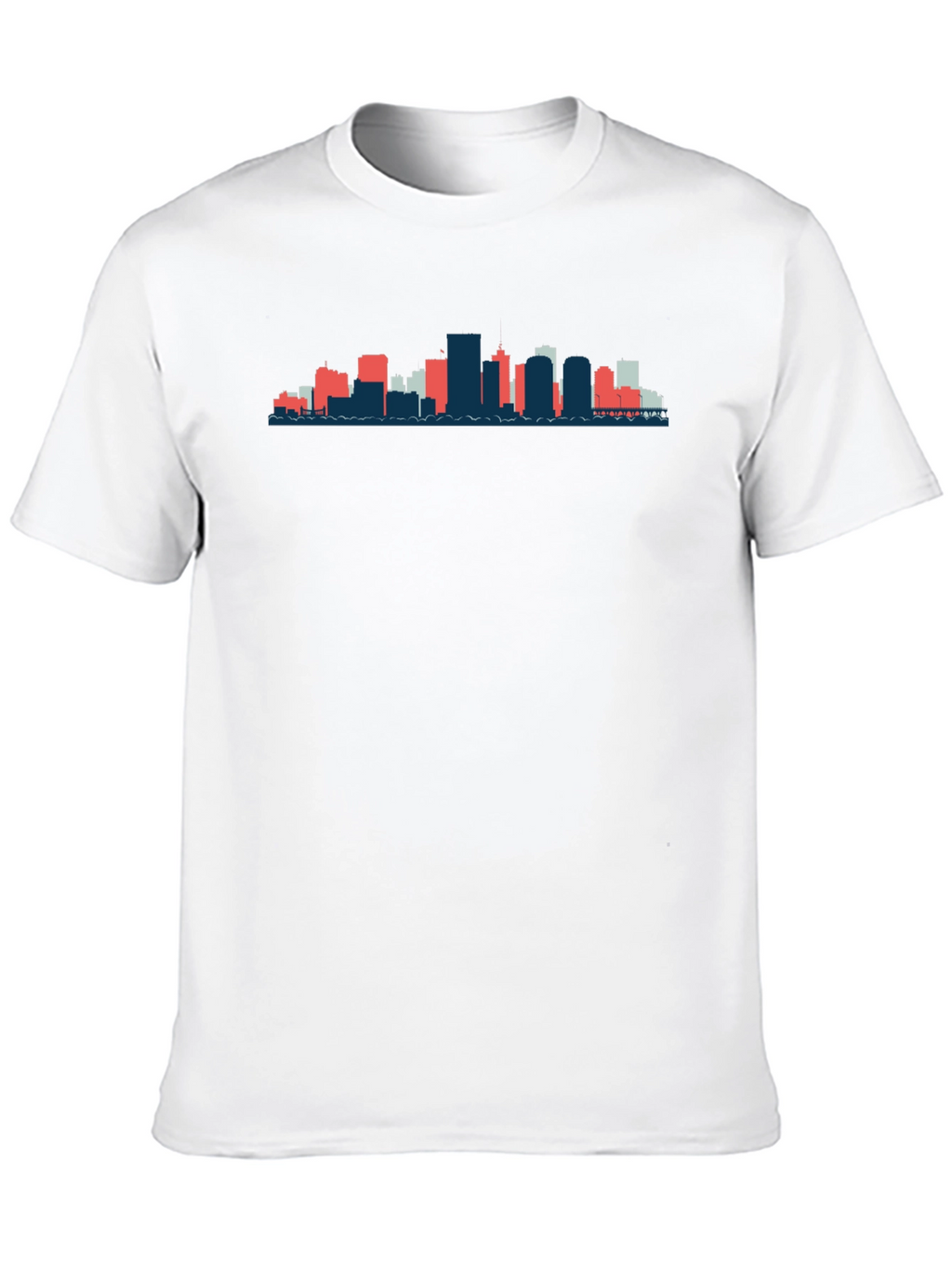 Black T-Shirt with City Skyline Graphic
