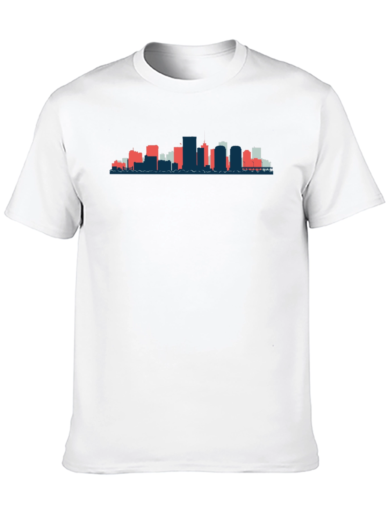 Black T-Shirt with City Skyline Graphic