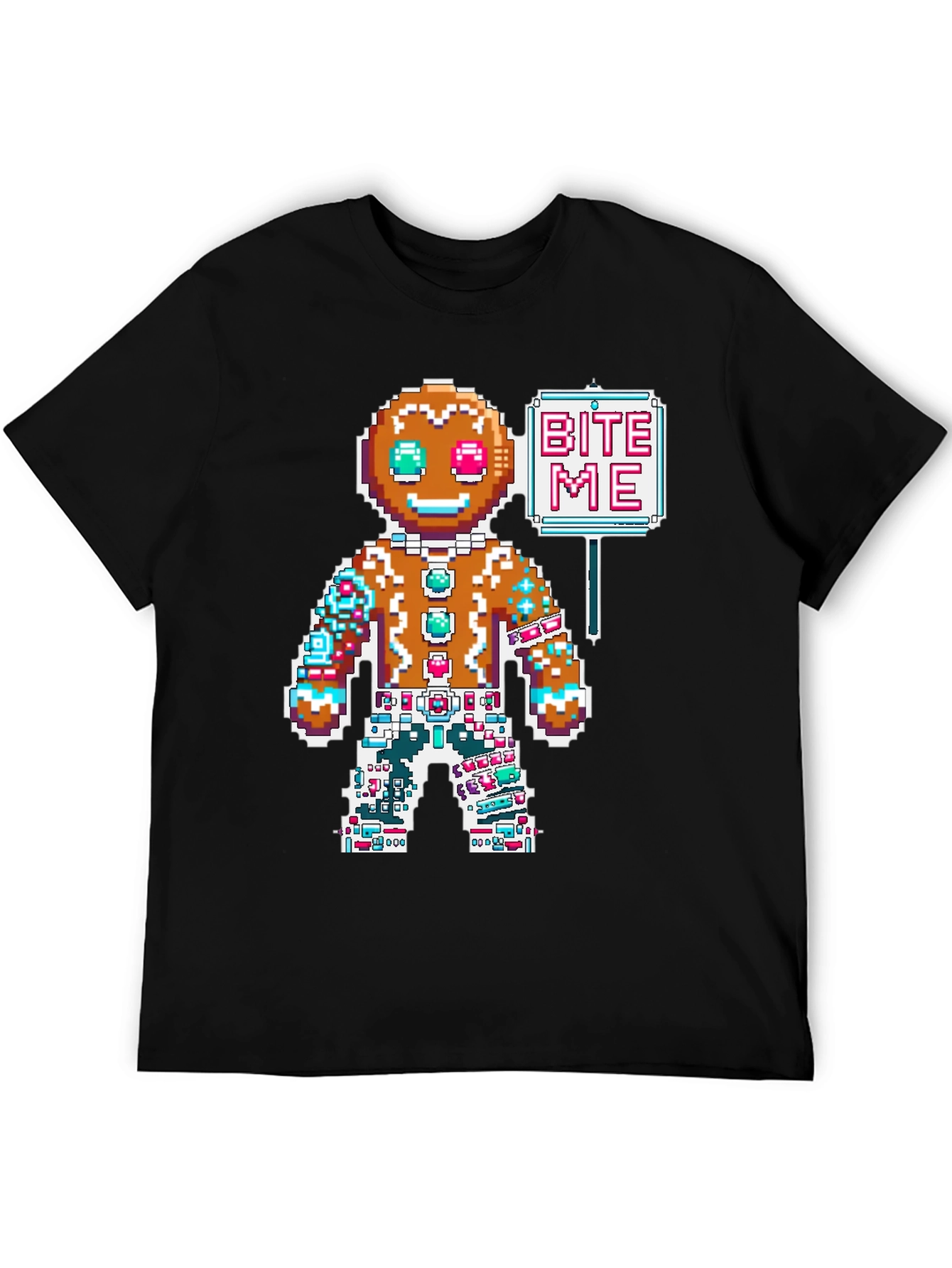 Bite Me Gingerbread Pixel T-Shirt