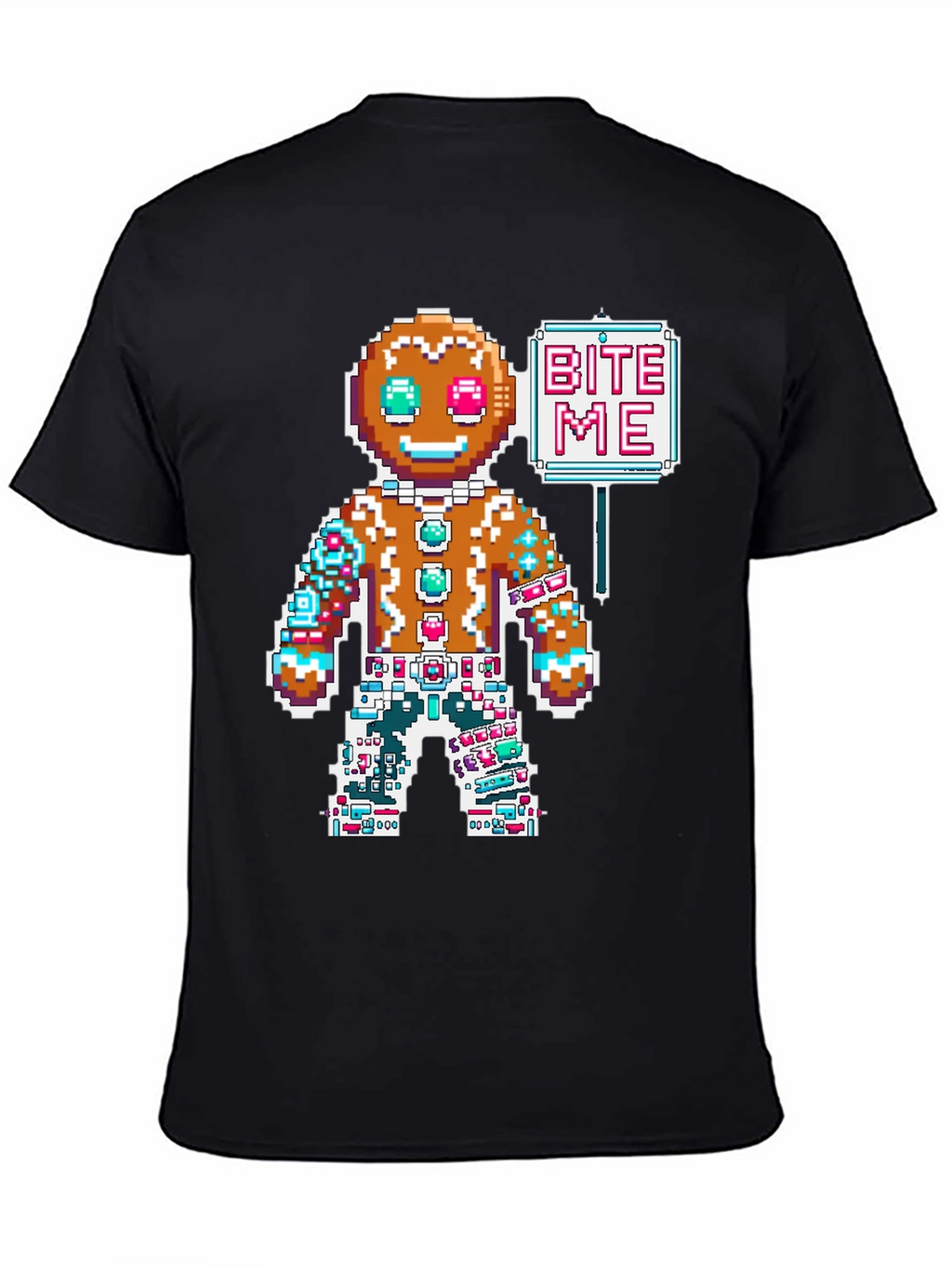 Bite Me Gingerbread Pixel T-Shirt