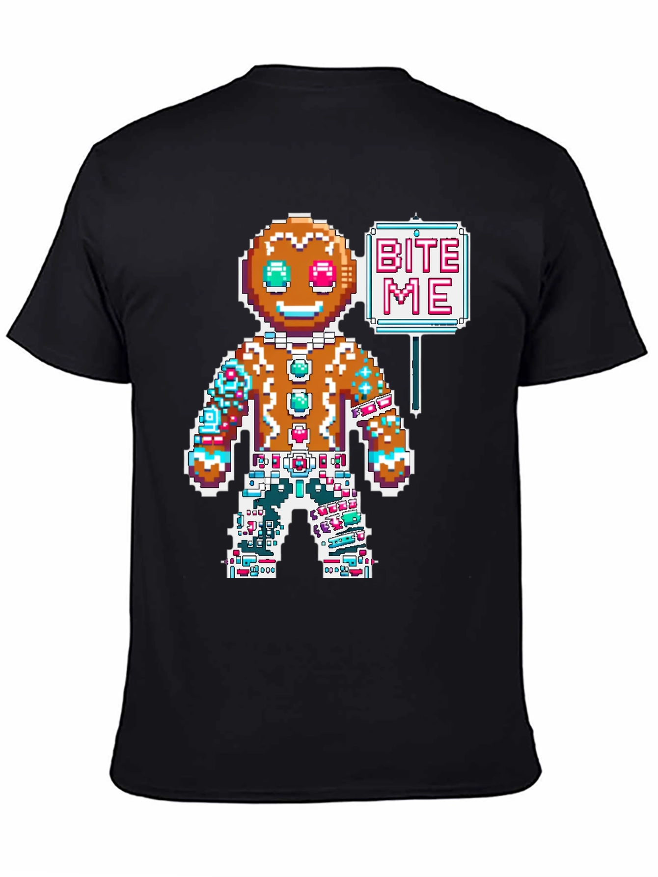 Bite Me Gingerbread Pixel T-Shirt