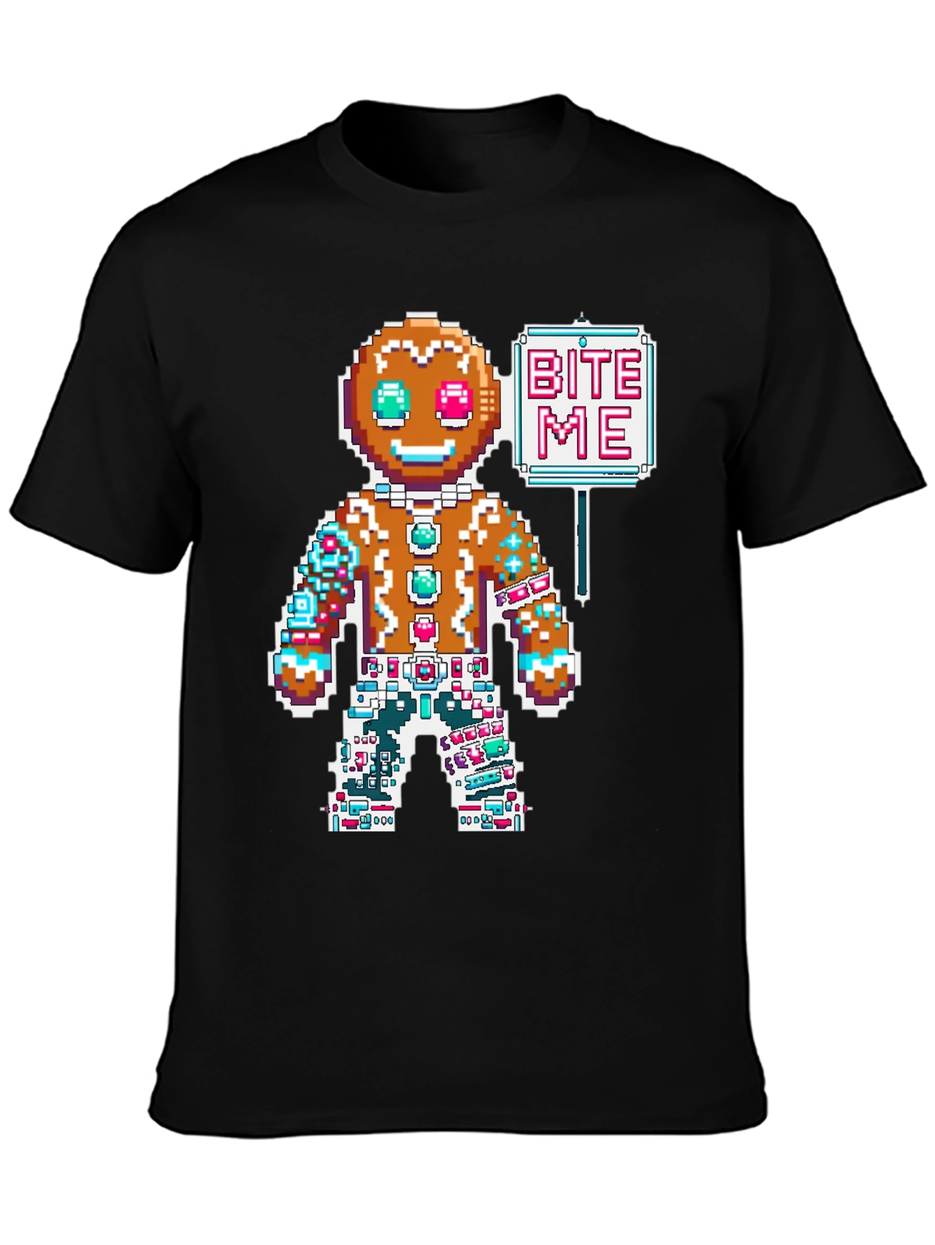 Bite Me Gingerbread Pixel T-Shirt