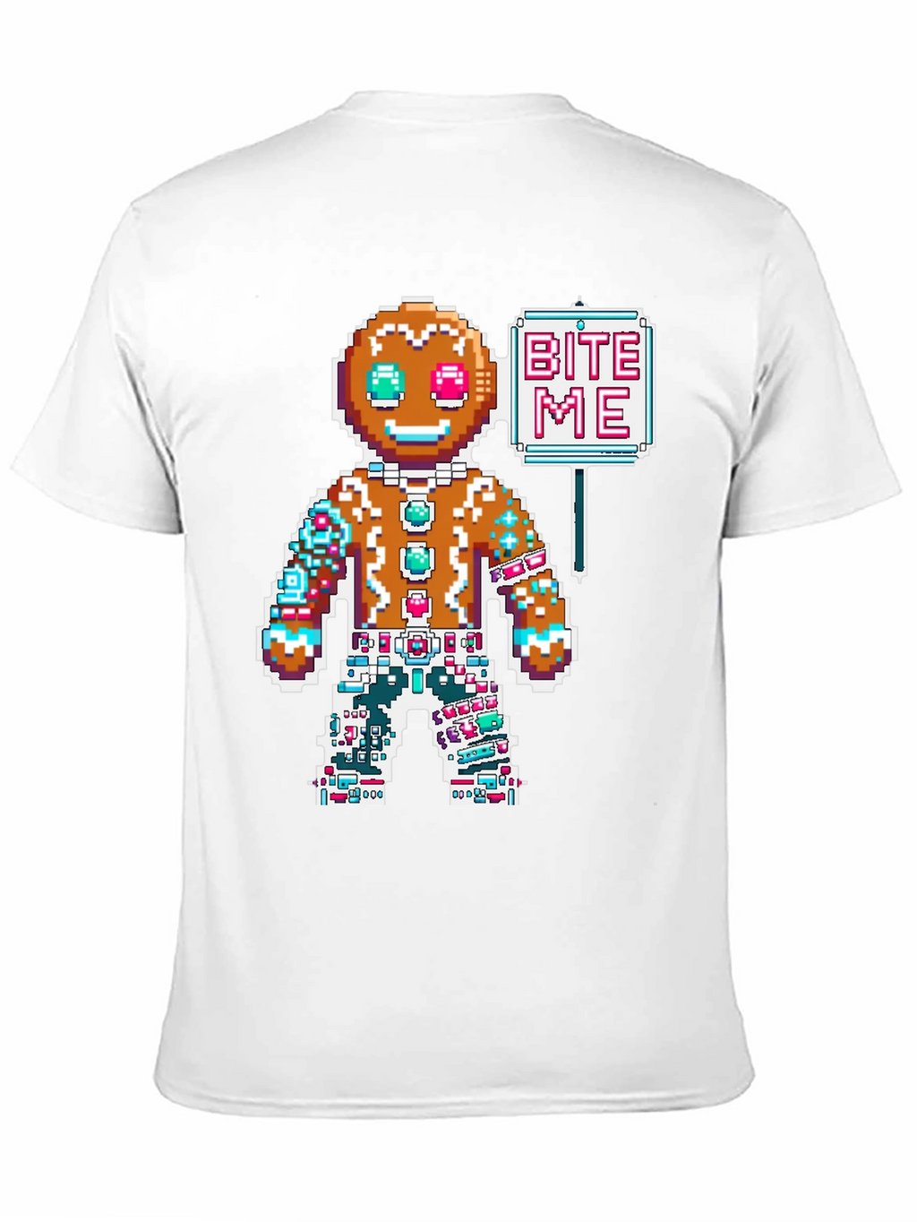 Bite Me Gingerbread Pixel T-Shirt
