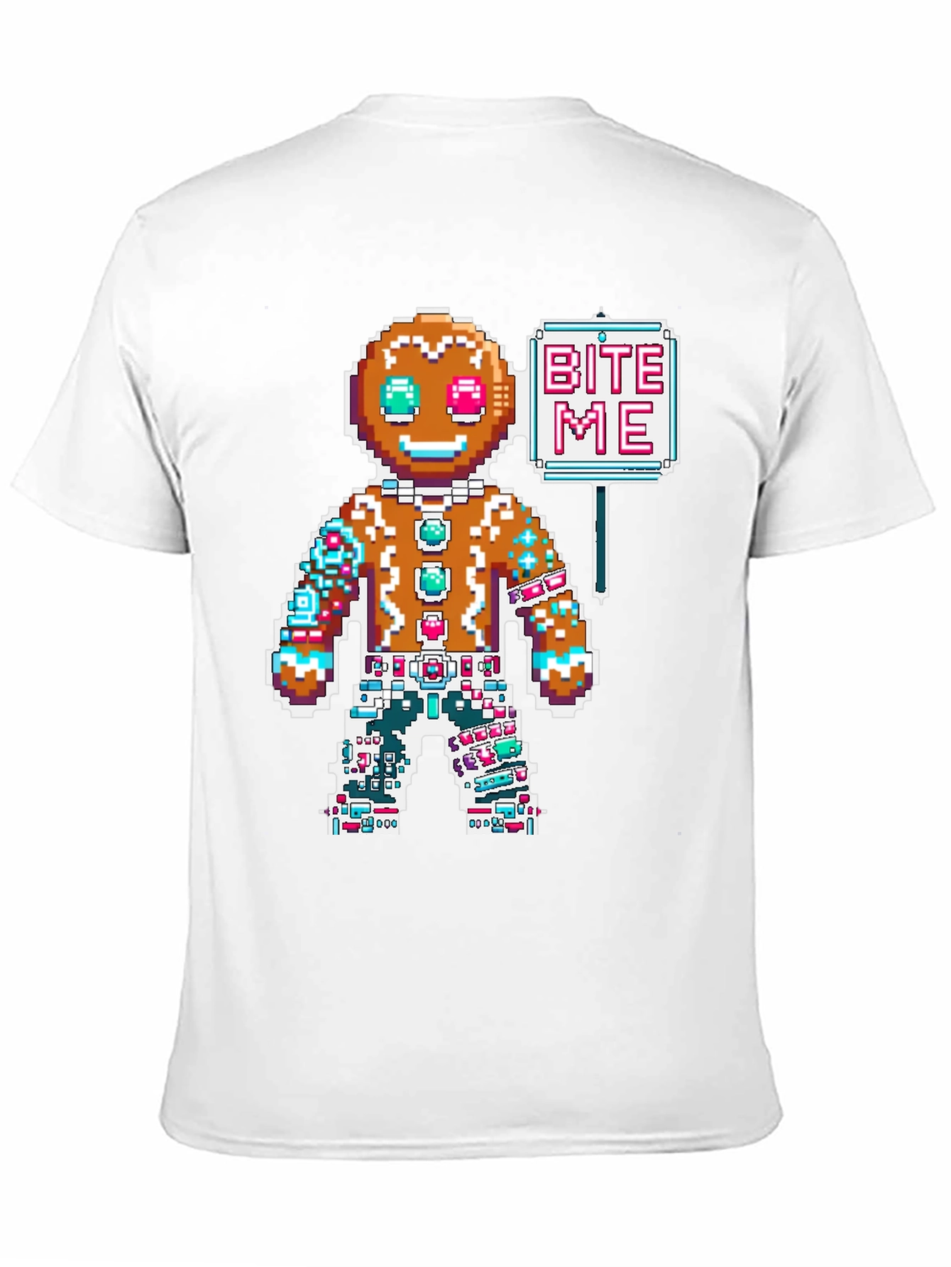 Bite Me Gingerbread Pixel T-Shirt