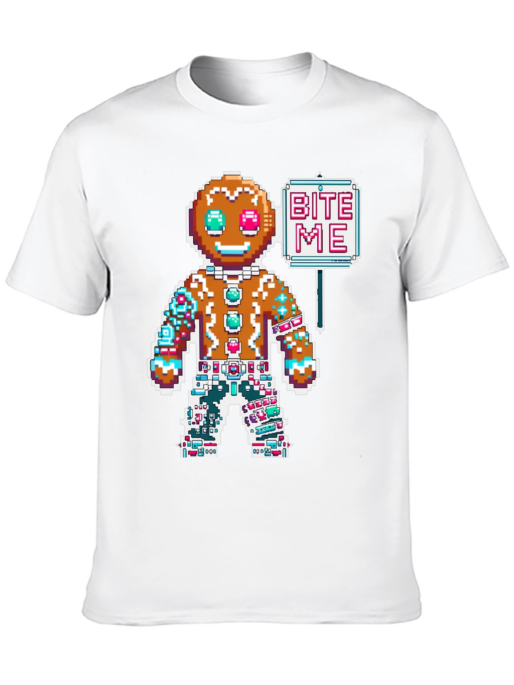 Bite Me Gingerbread Pixel T-Shirt