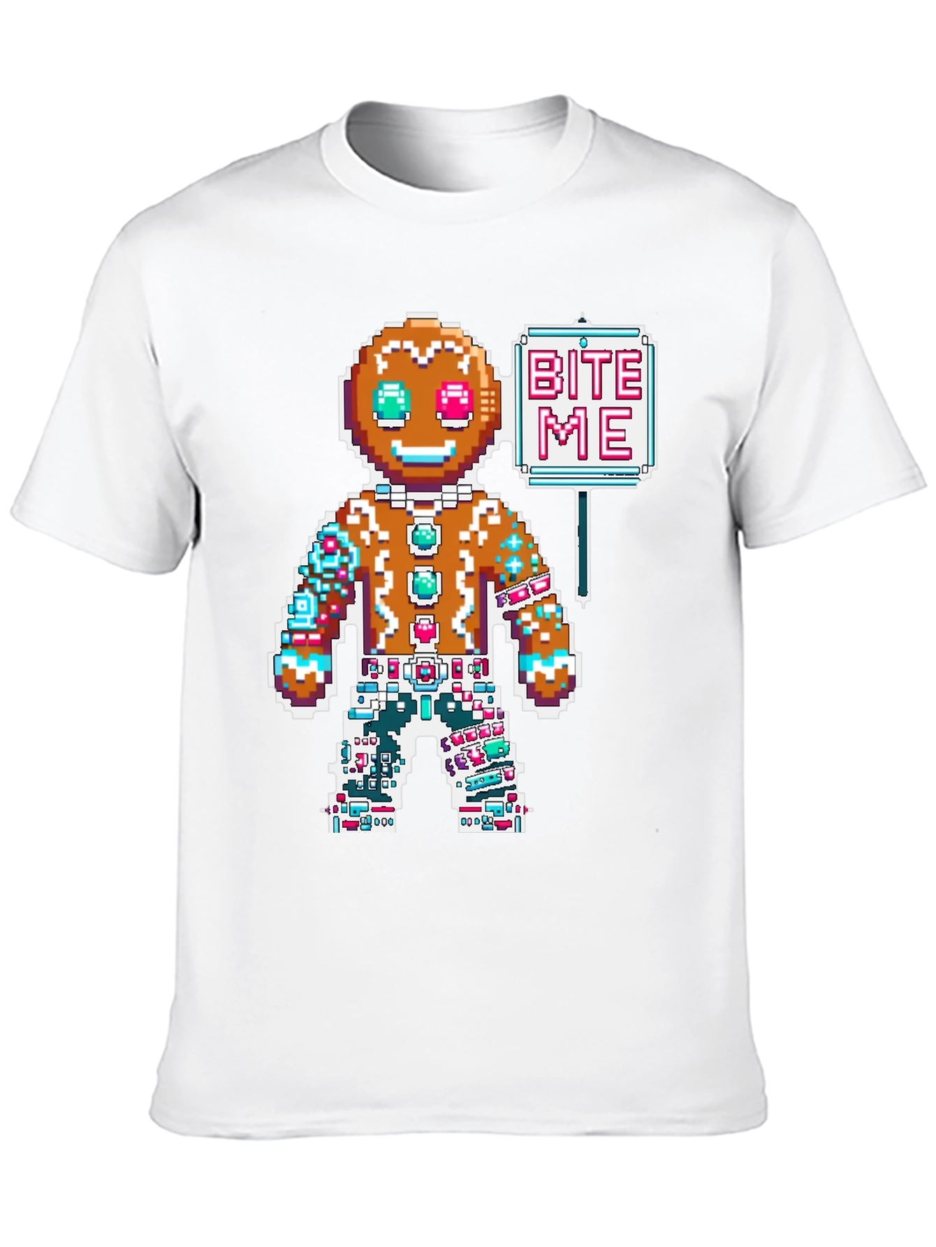 Bite Me Gingerbread Pixel T-Shirt
