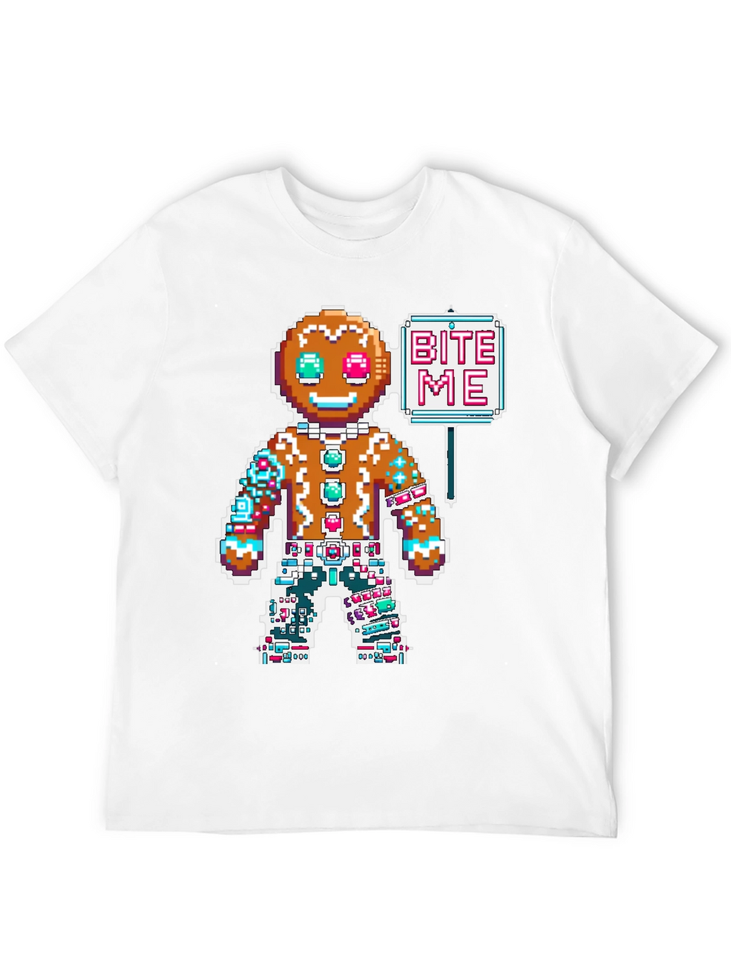 Bite Me Gingerbread Pixel T-Shirt