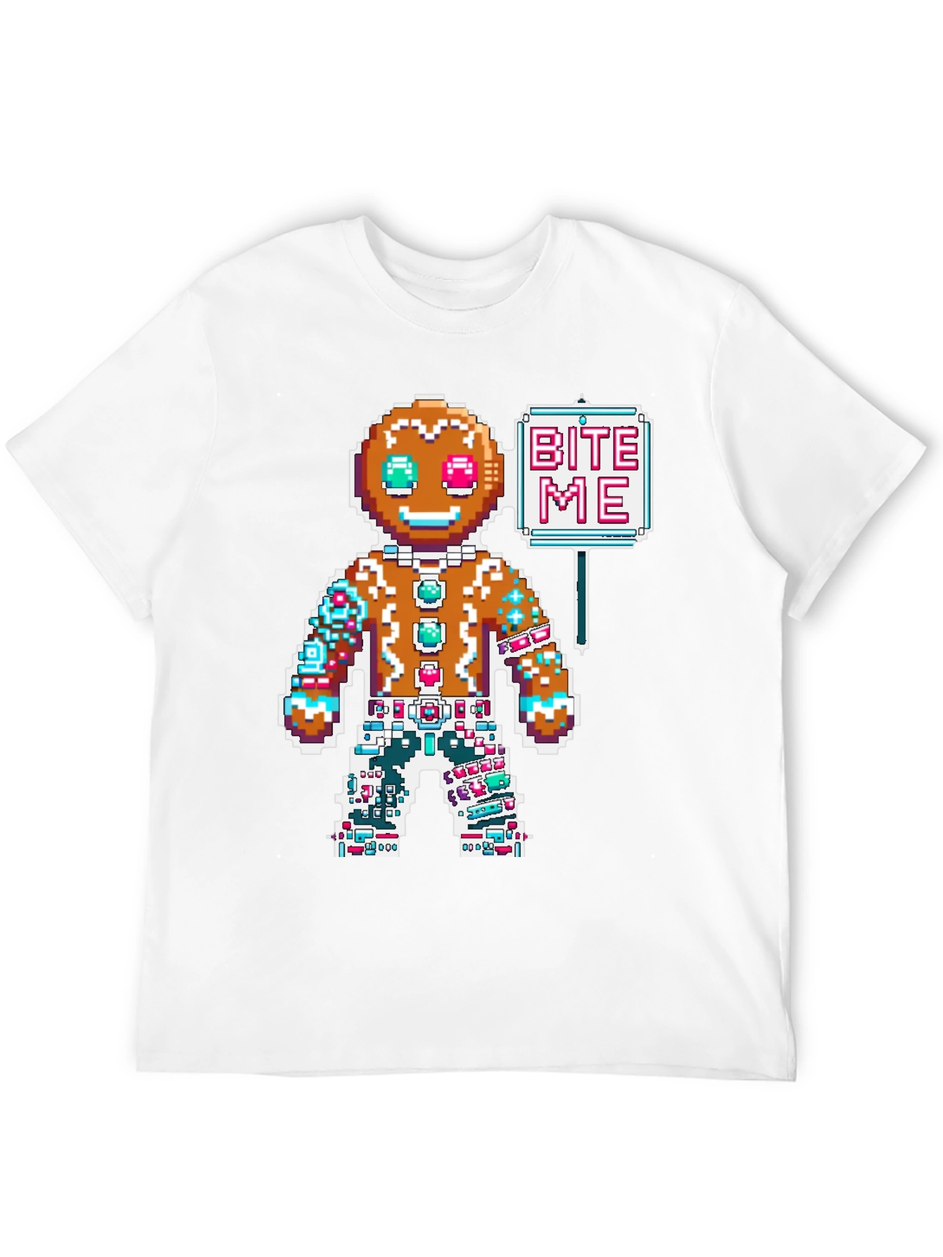 Bite Me Gingerbread Pixel T-Shirt