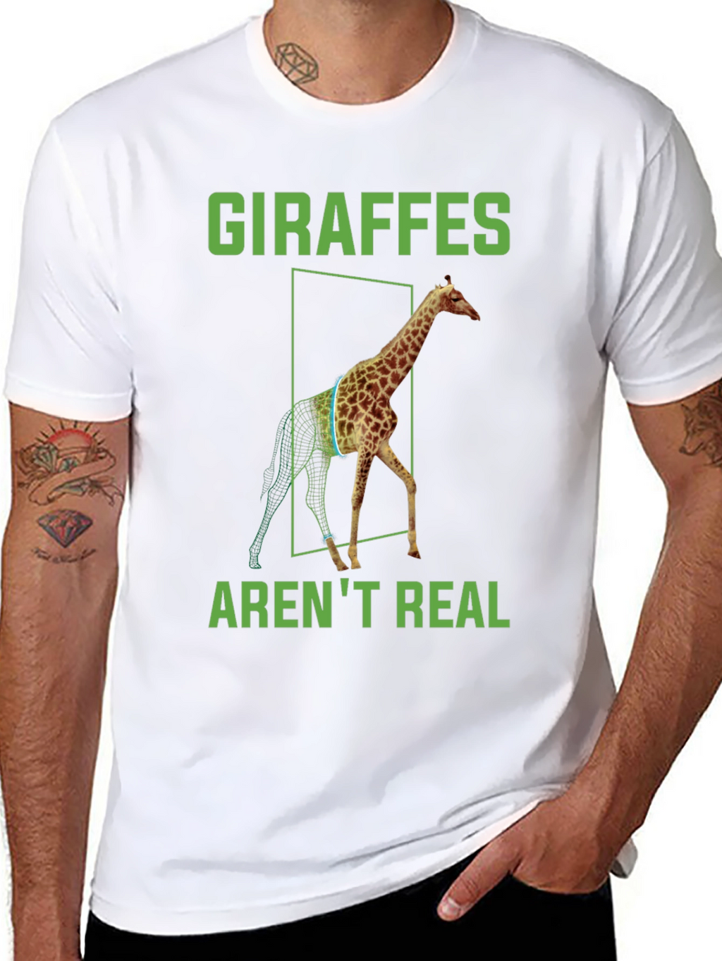 Giraffes Arent Real T-Shirt - Conspiracy Theory Tee
