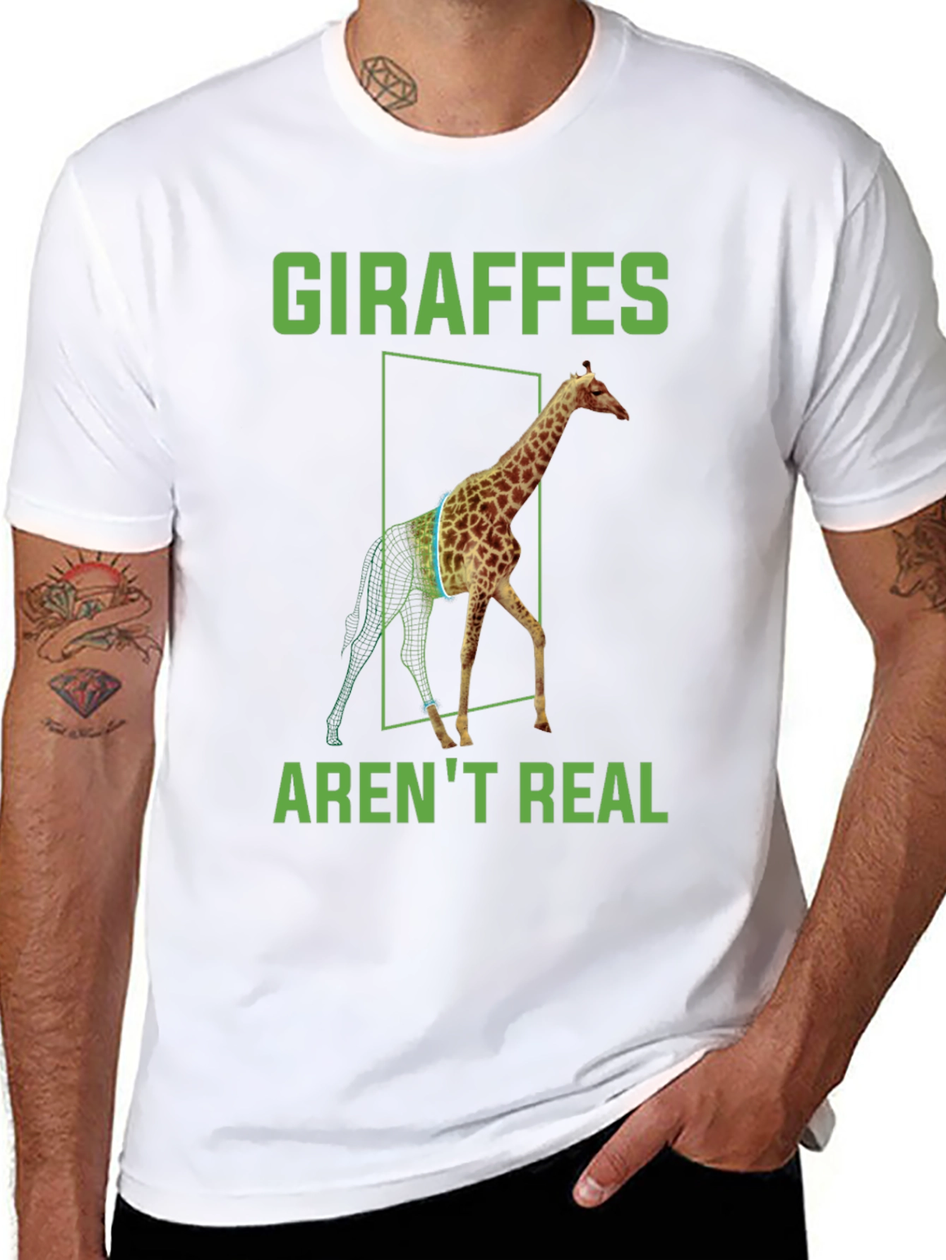Giraffes Arent Real T-Shirt - Conspiracy Theory Tee