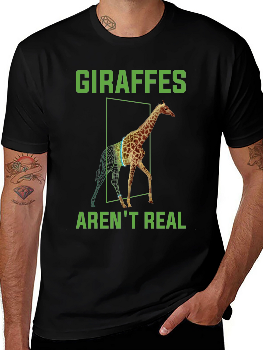 Giraffes Arent Real T-Shirt - Conspiracy Theory Tee