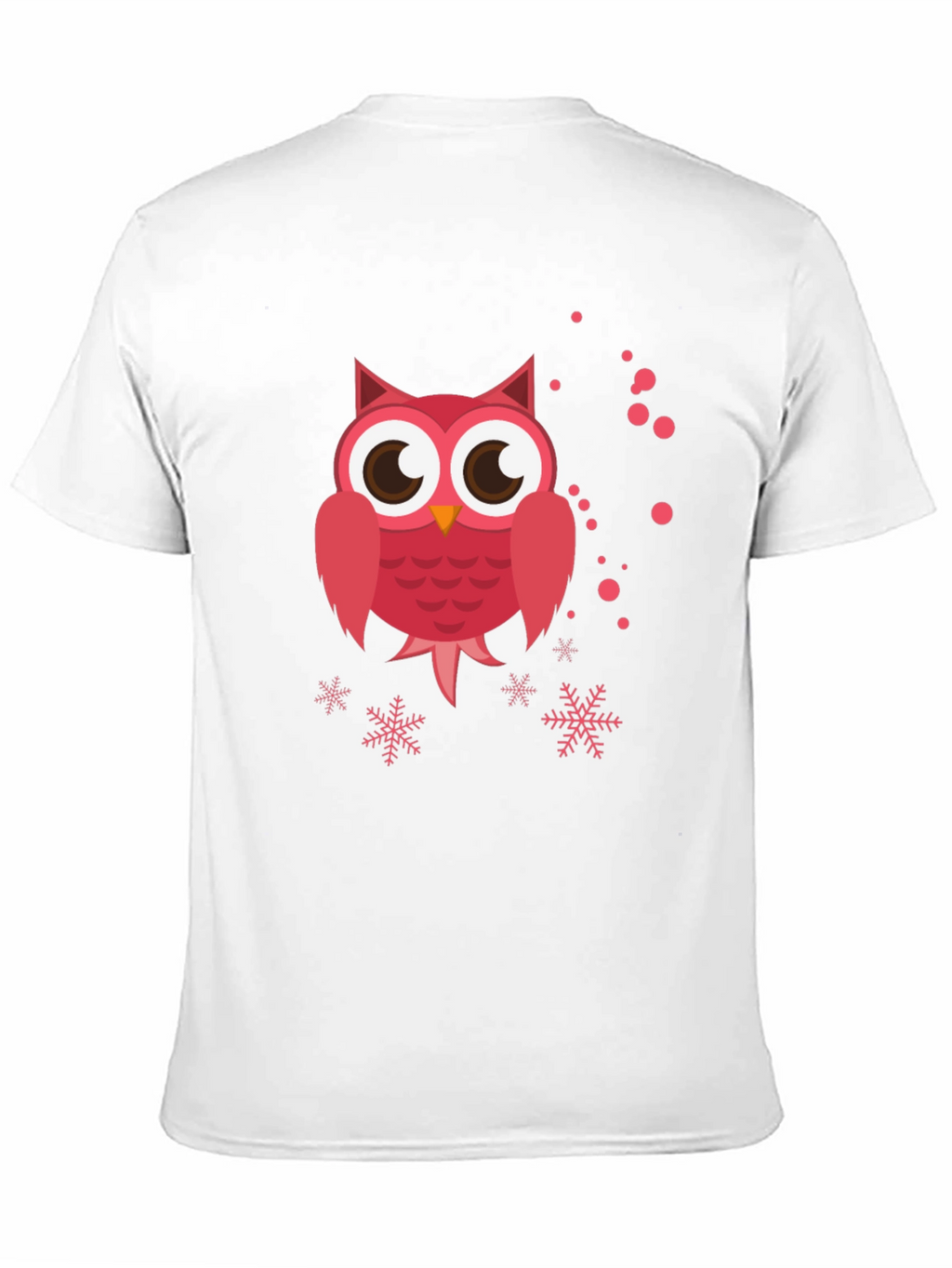 Cute Pink Owl Graphic Black T-Shirt