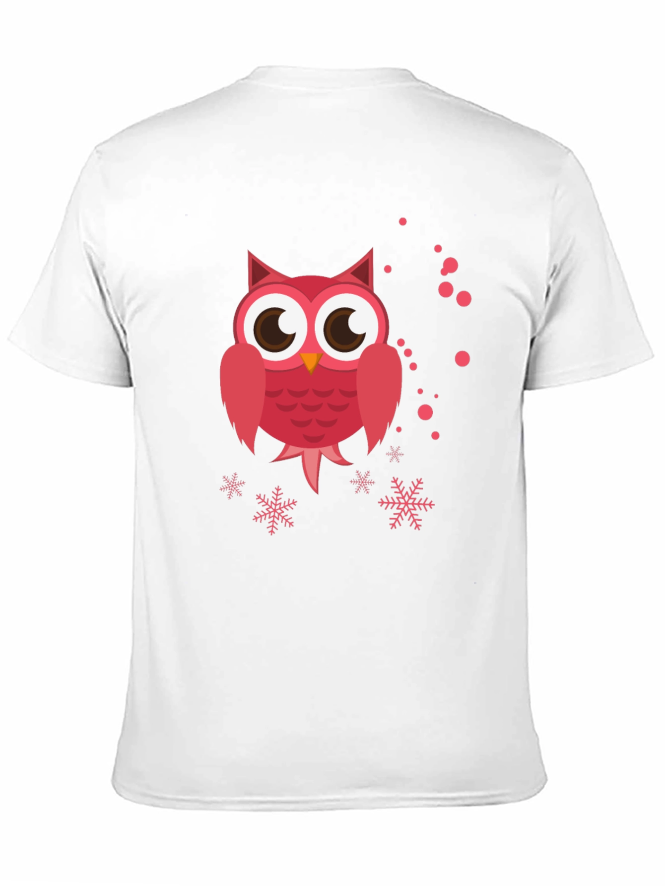 Cute Pink Owl Graphic Black T-Shirt