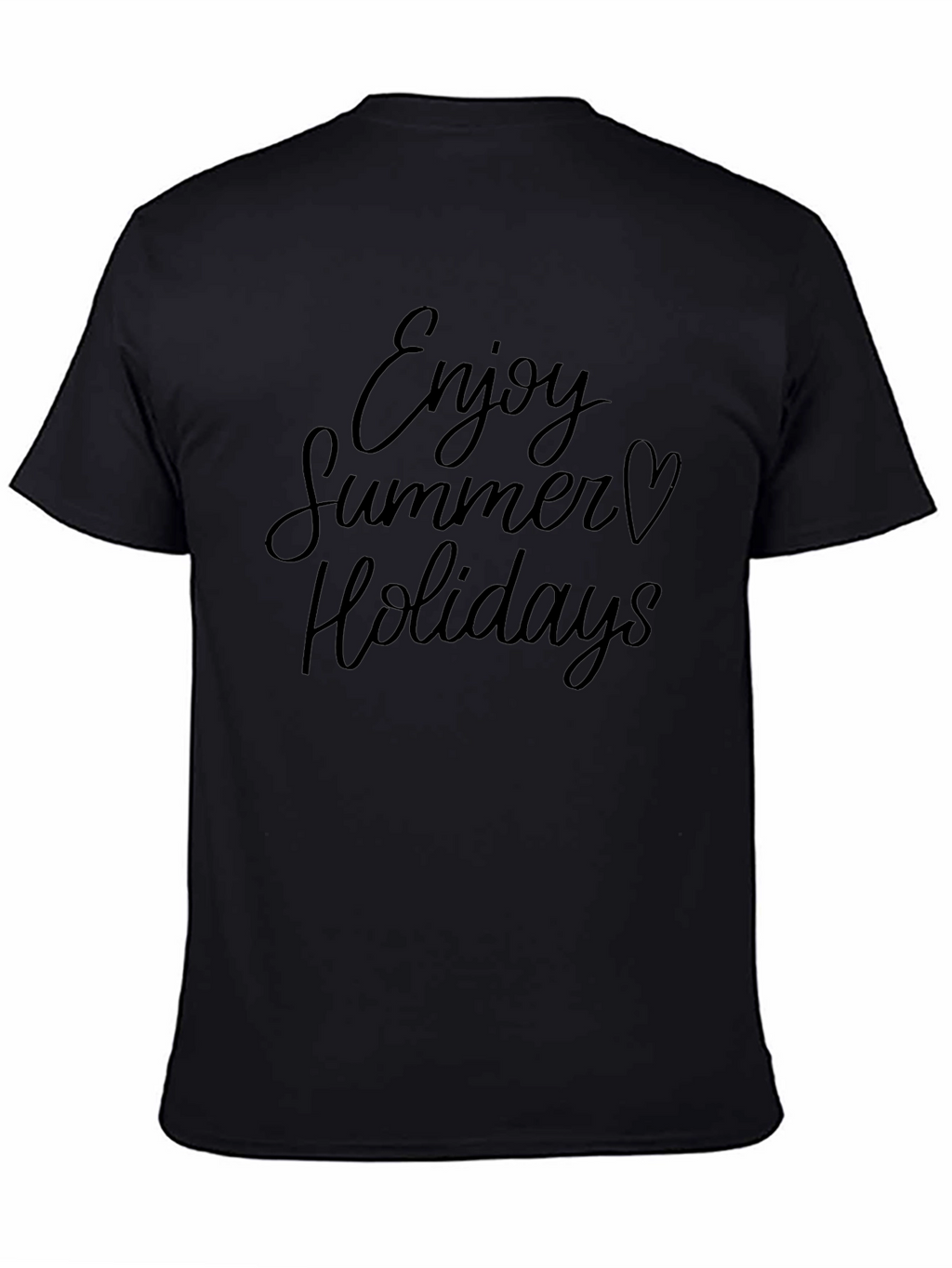 Summer Holiday Graphic Tee - Soft Black T-Shirt