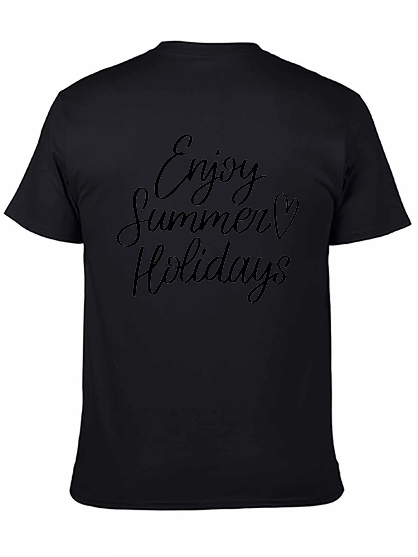 Summer Holiday Graphic Tee - Soft Black T-Shirt