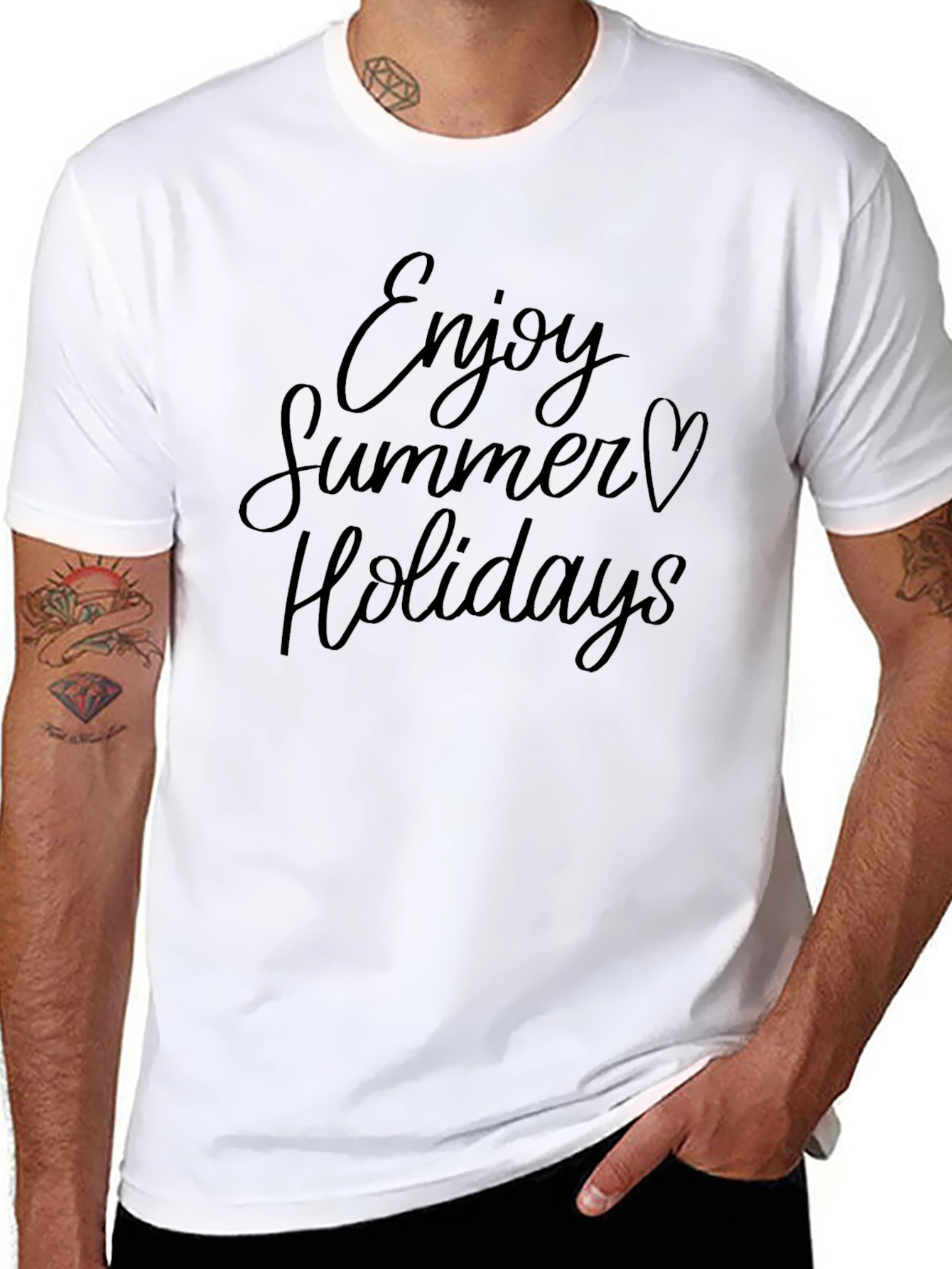 Summer Holiday Graphic Tee - Soft Black T-Shirt