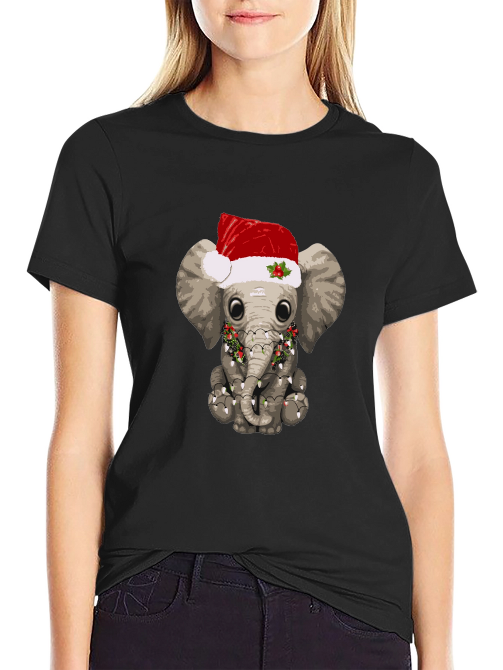 Festive Elephant T-Shirt - Holiday Animal Tee