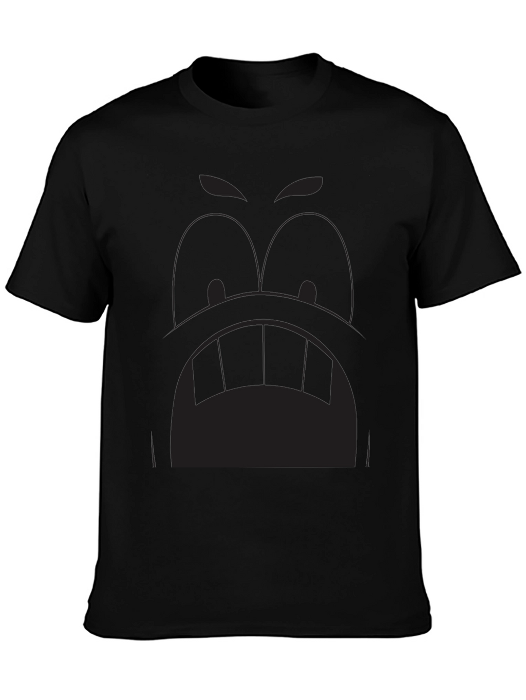 Cartoon Face Graphic Tee - Black