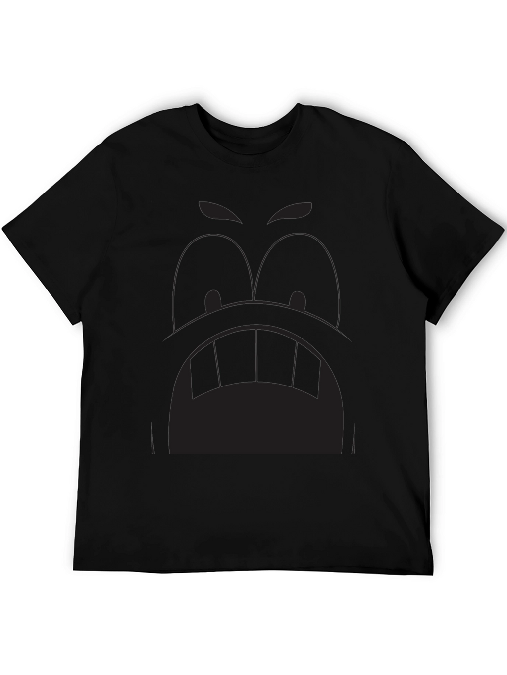 Cartoon Face Graphic Tee - Black