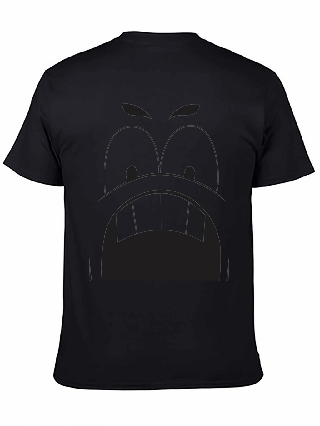 Cartoon Face Graphic Tee - Black