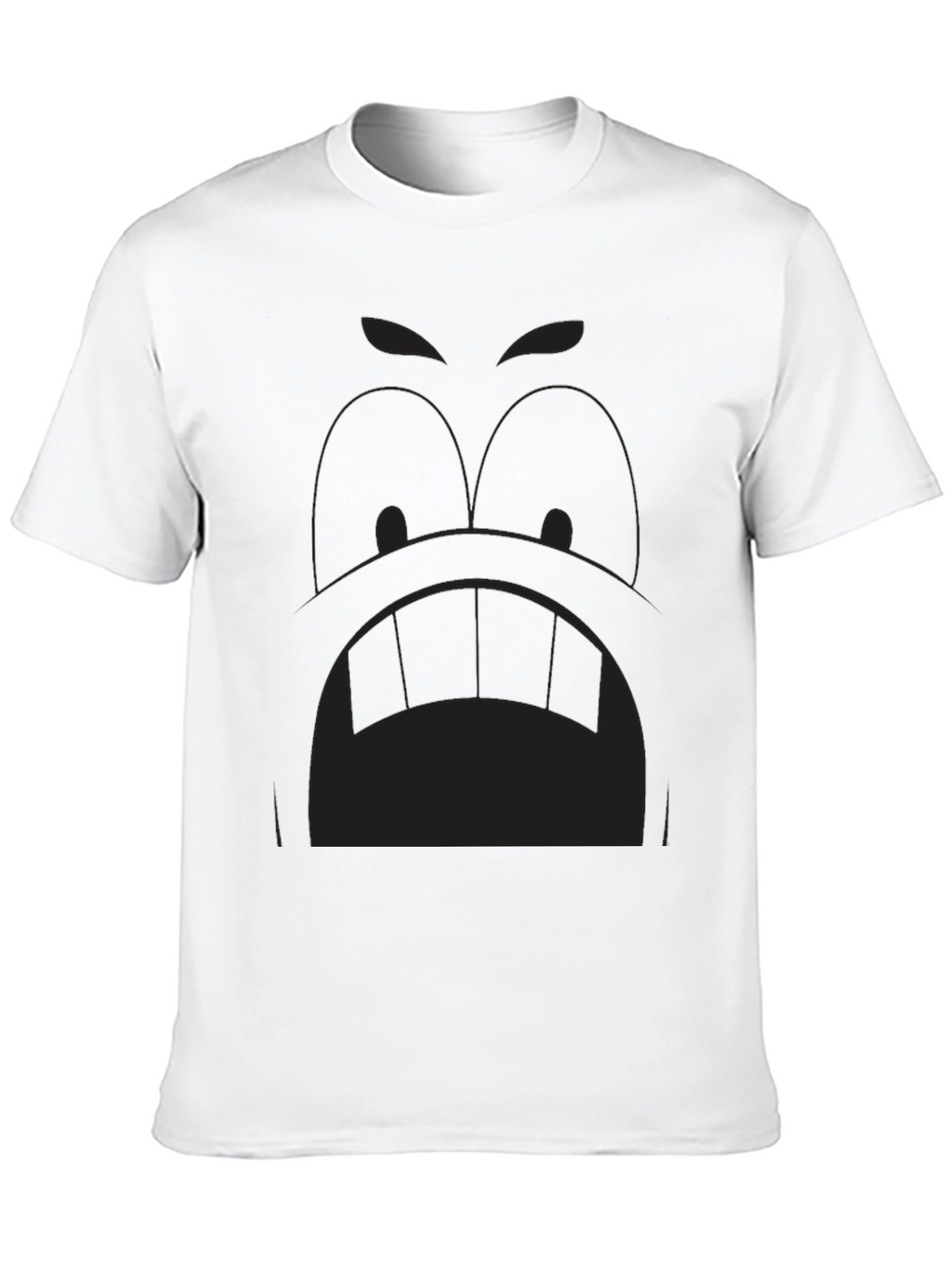 Cartoon Face Graphic Tee - Black