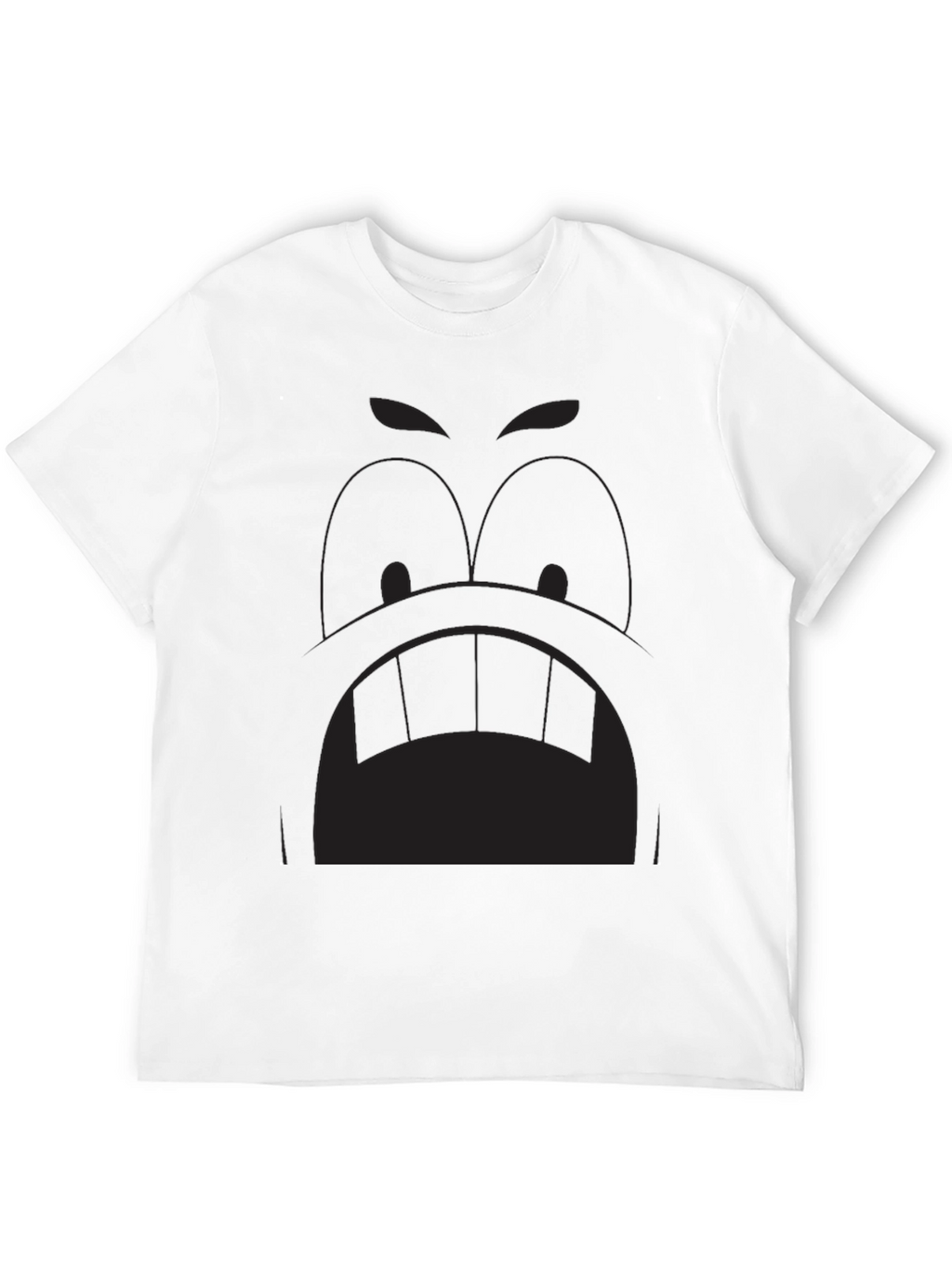 Cartoon Face Graphic Tee - Black