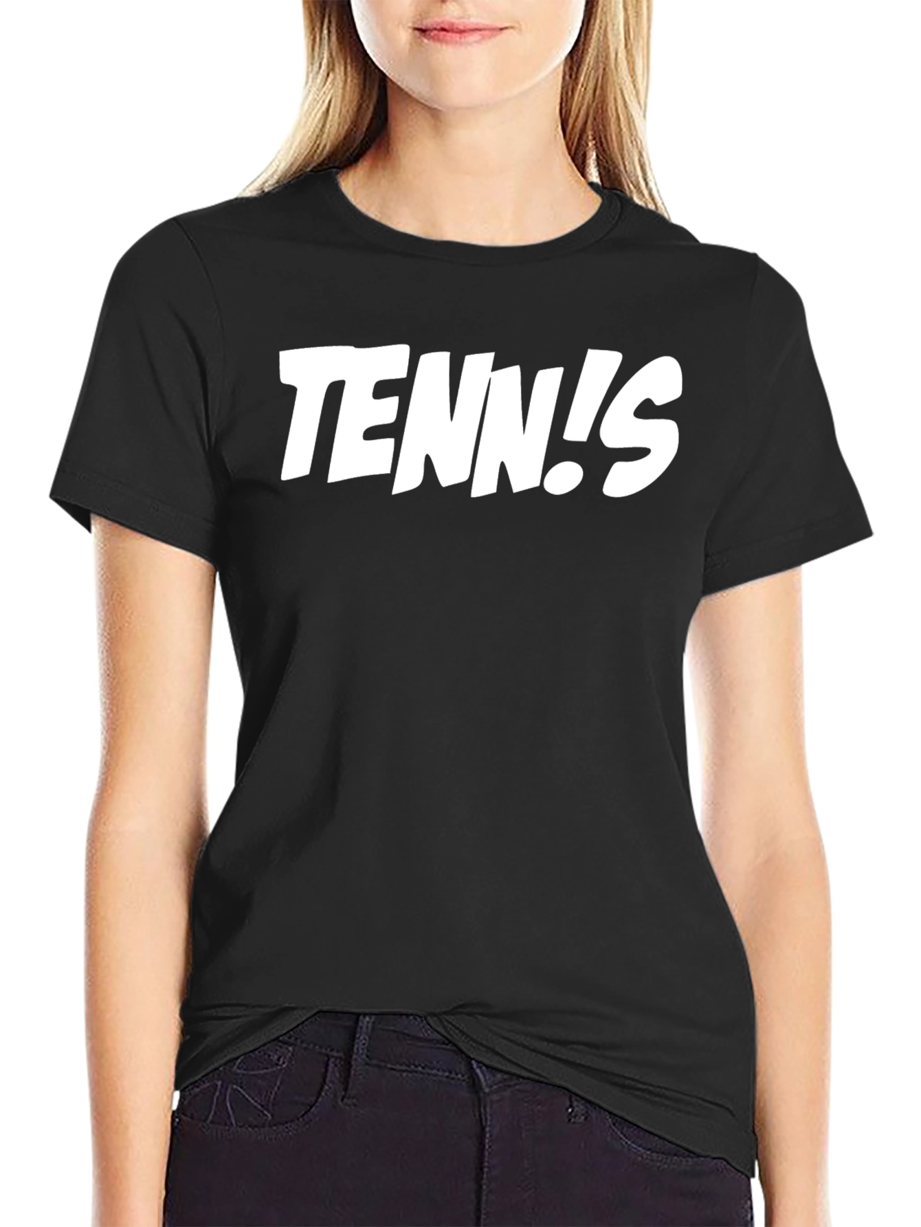 Tennis! Graphic T-Shirt - Black Crew Neck Tee