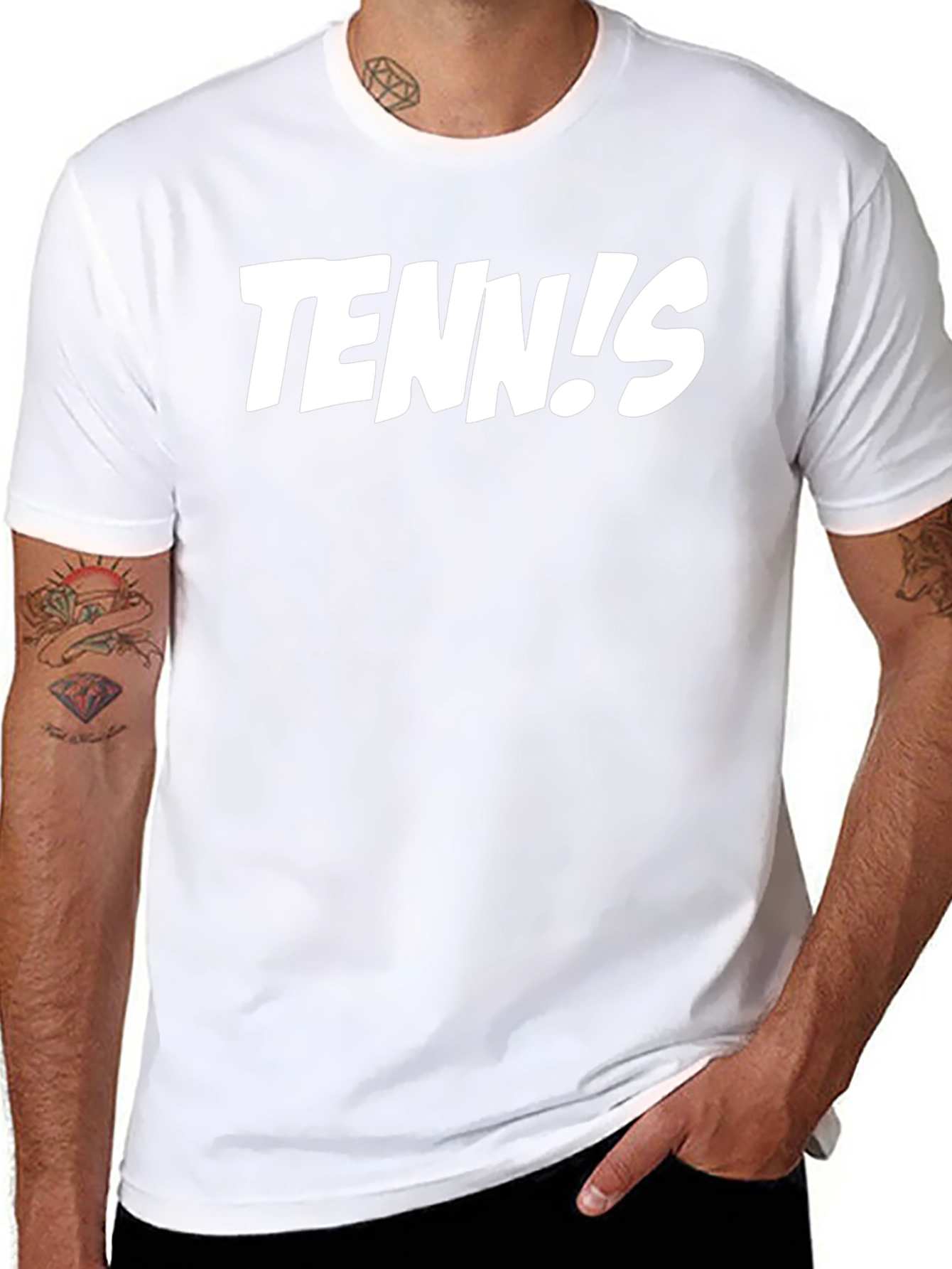 Tennis! Graphic T-Shirt - Black Crew Neck Tee