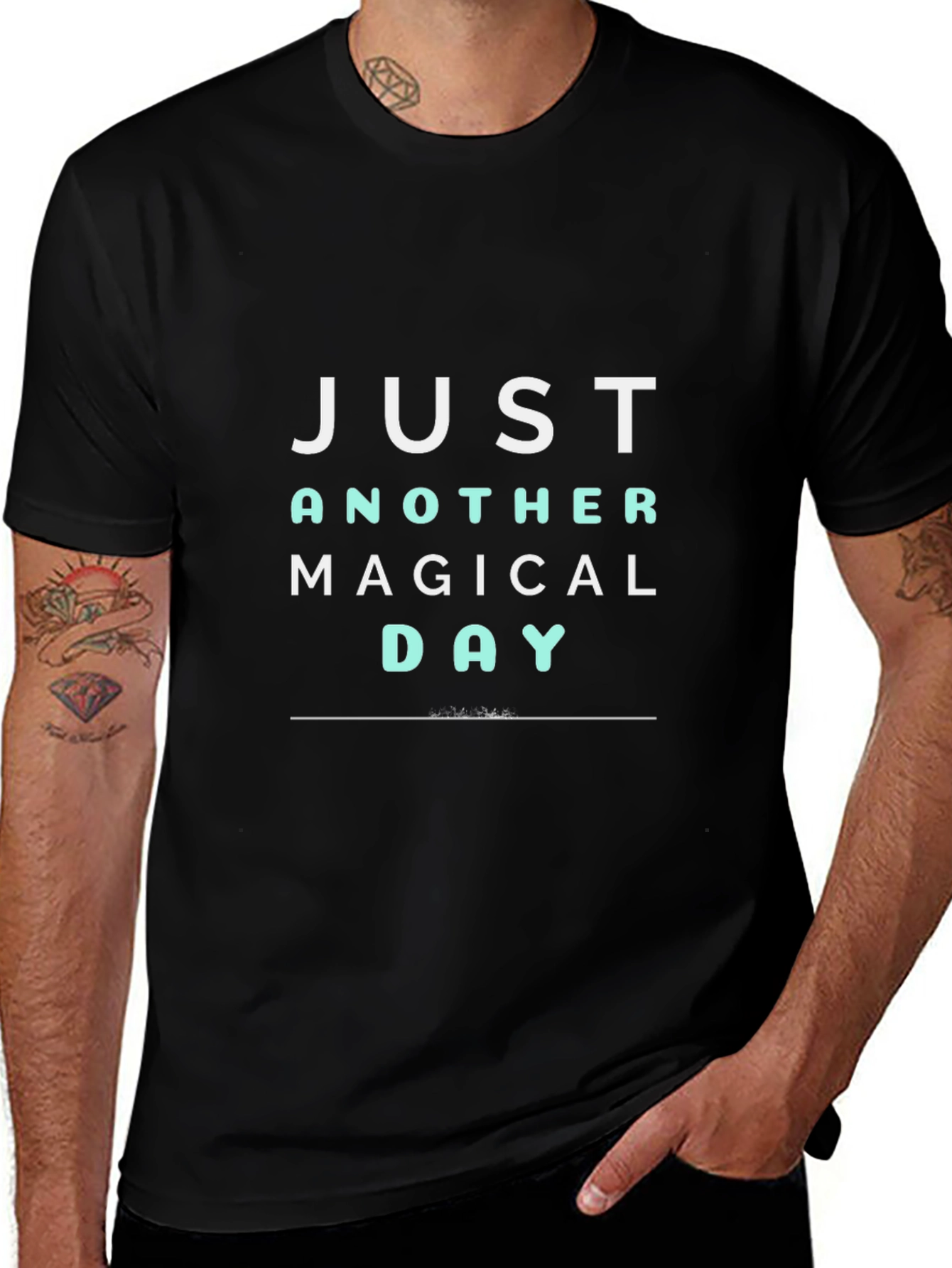 Magical Day Graphic Tee - Black Casual T-Shirt
