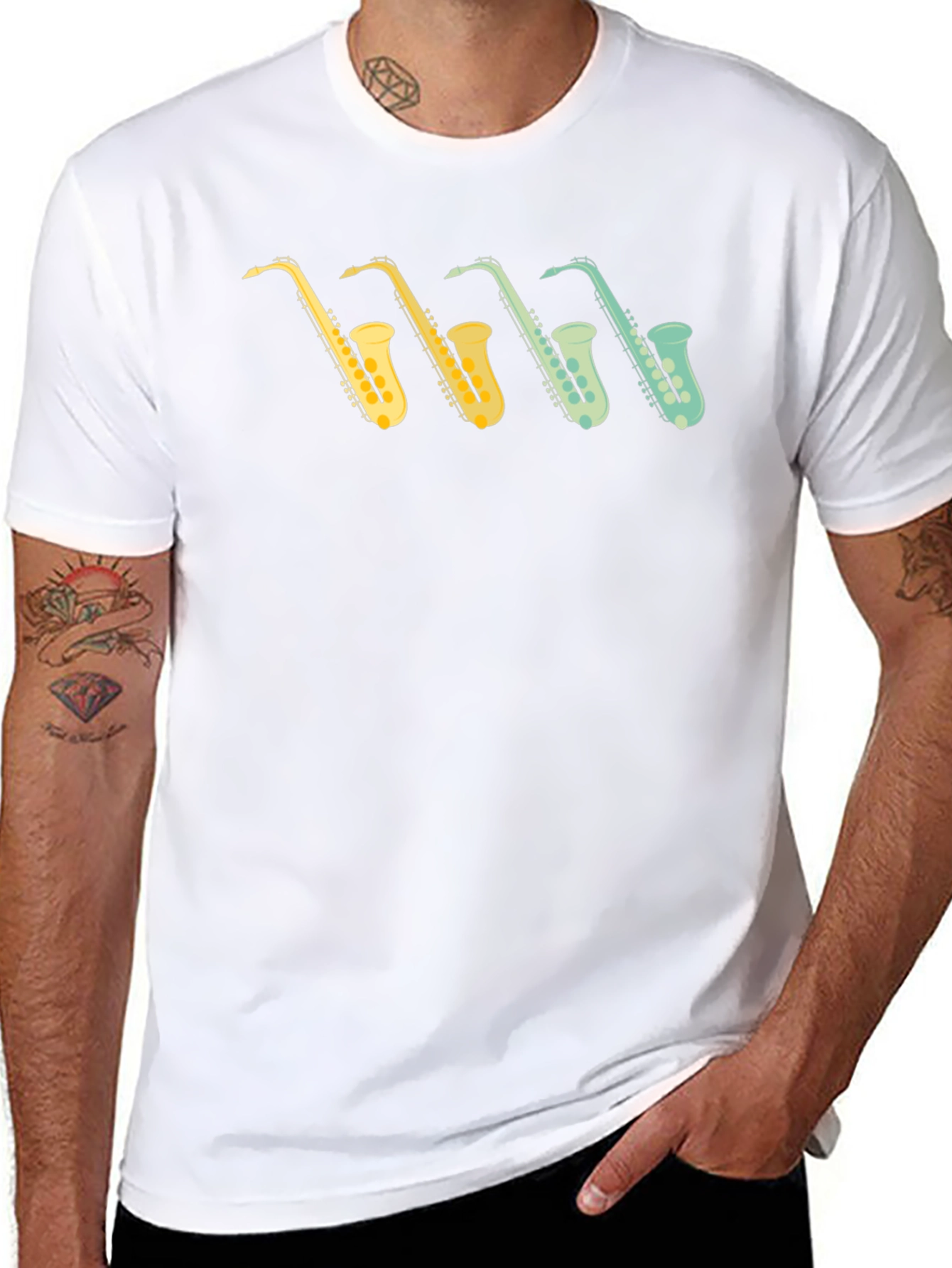 Saxophone Retro Graphic T-Shirt