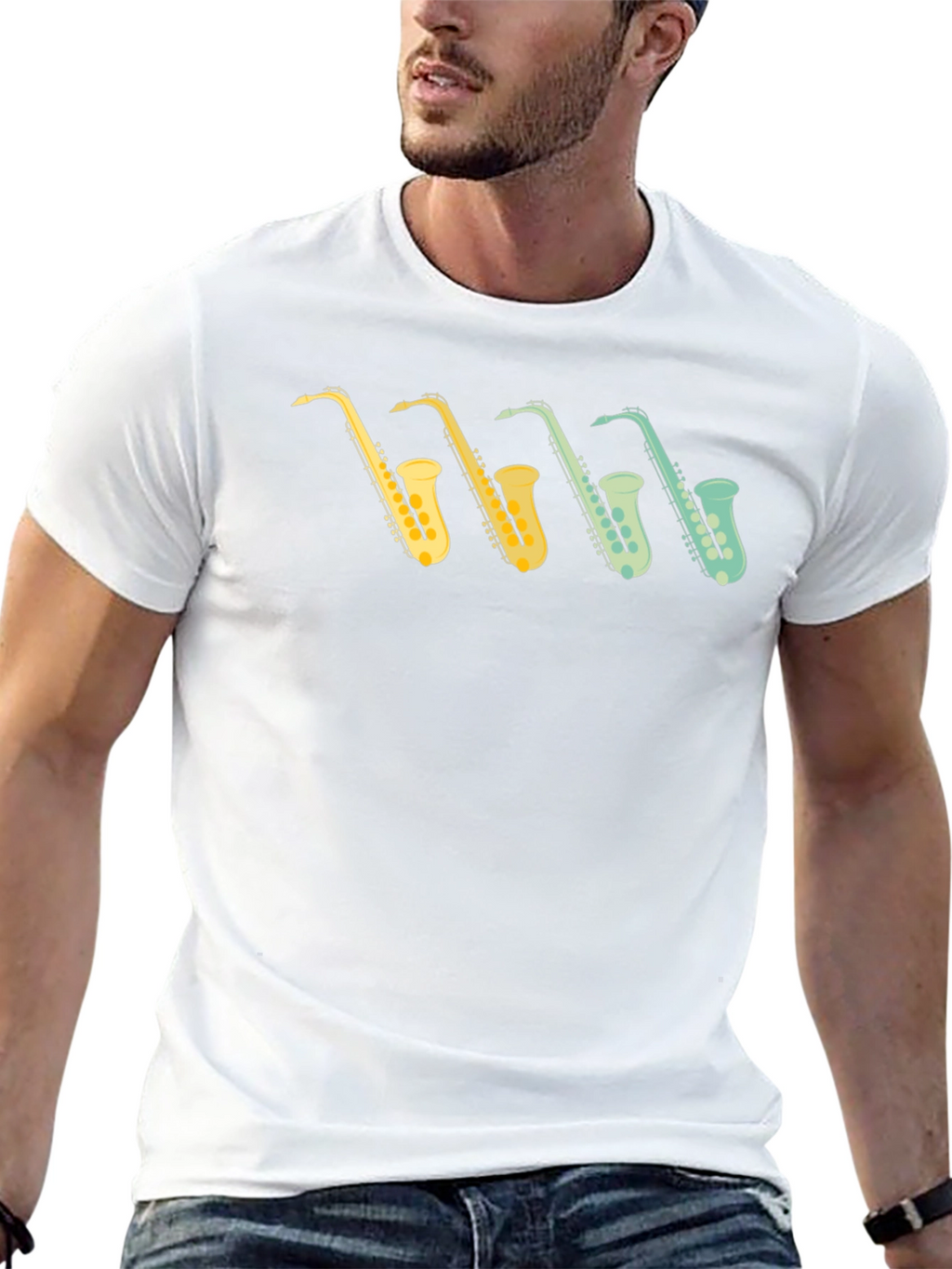 Saxophone Retro Graphic T-Shirt