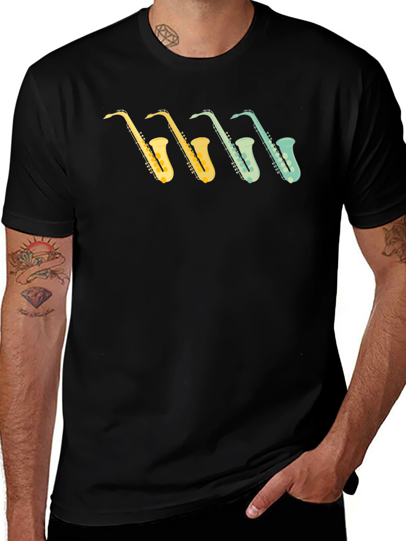 Saxophone Retro Graphic T-Shirt