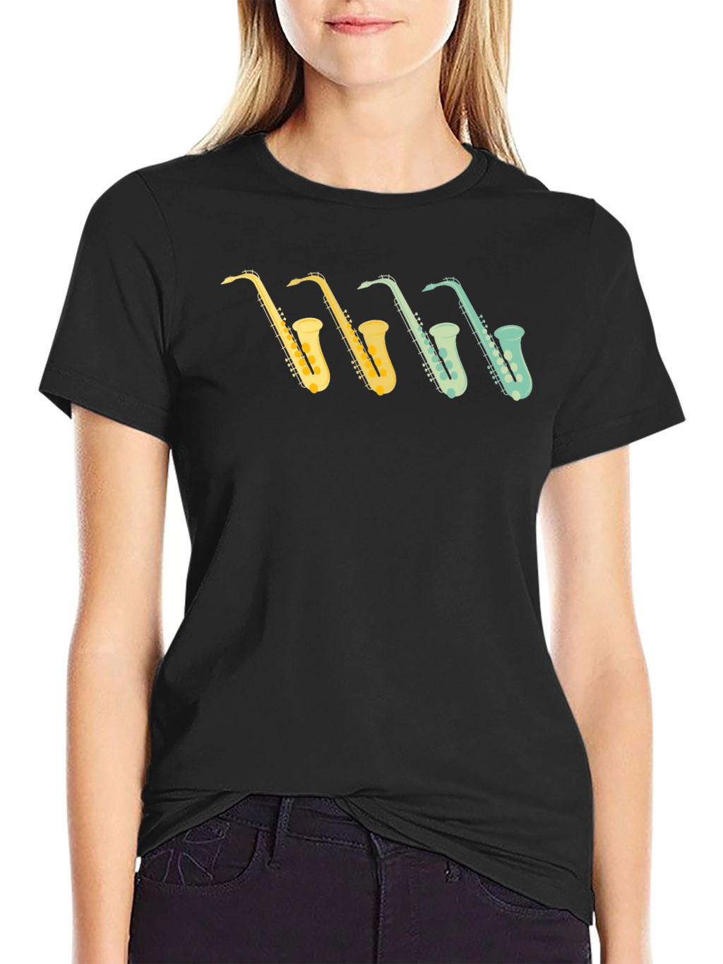 Saxophone Retro Graphic T-Shirt