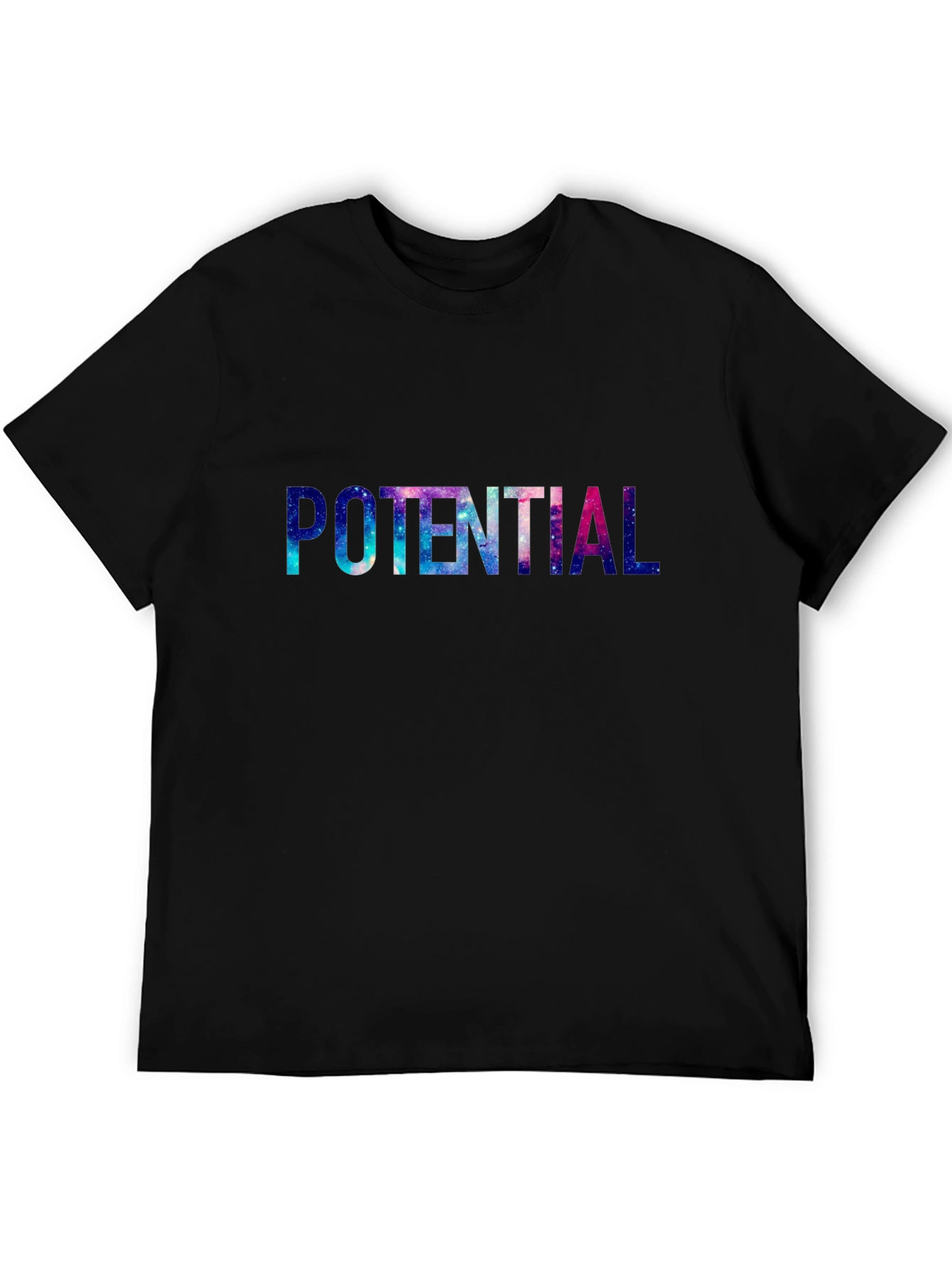 Potential Graphic Tee - Cosmic Galaxy Design - Black T-Shirt