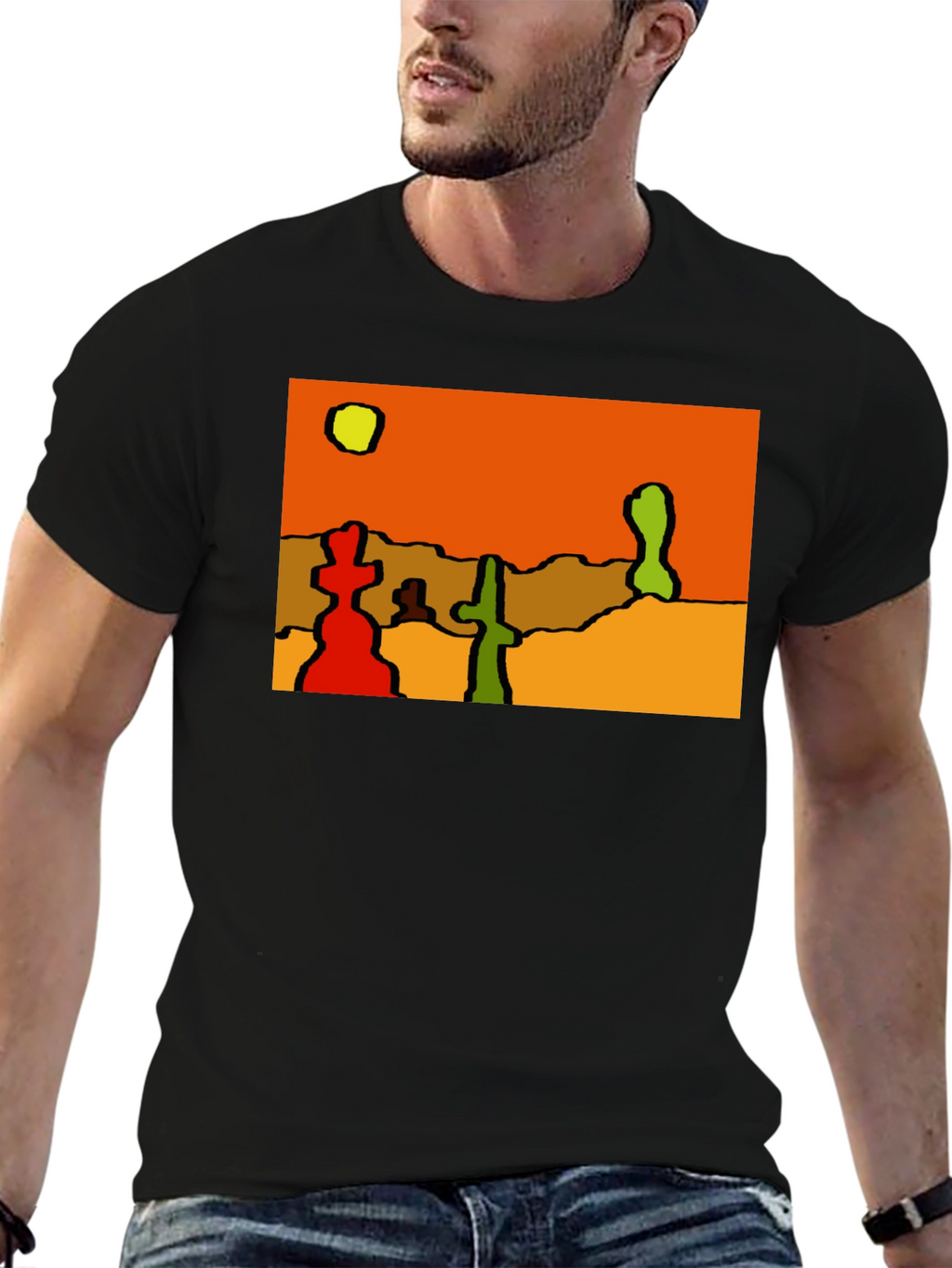 Abstract Desert Scene Black T-Shirt