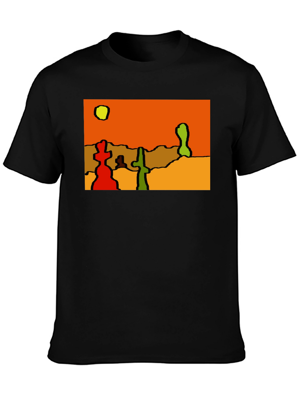 Abstract Desert Scene Black T-Shirt