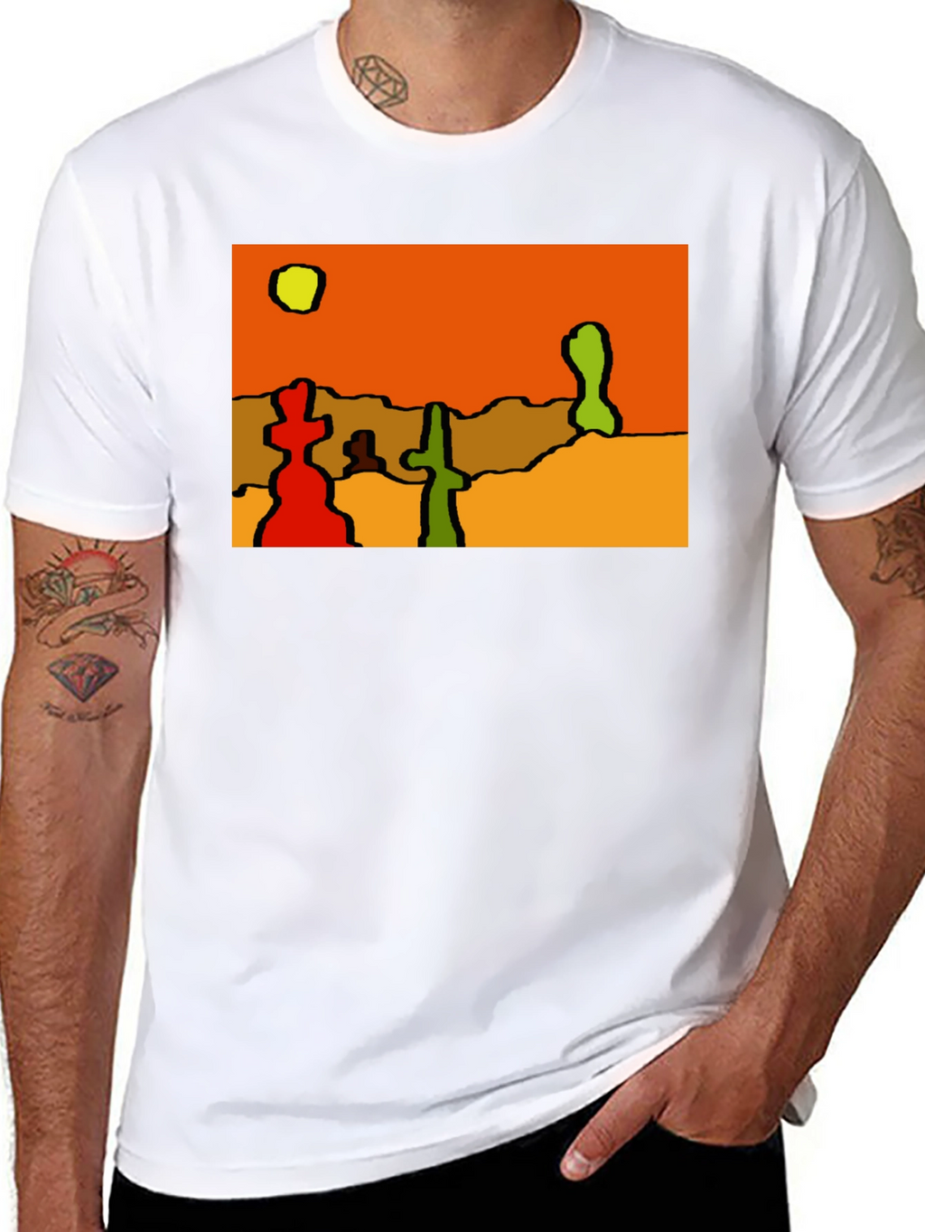 Abstract Desert Scene Black T-Shirt