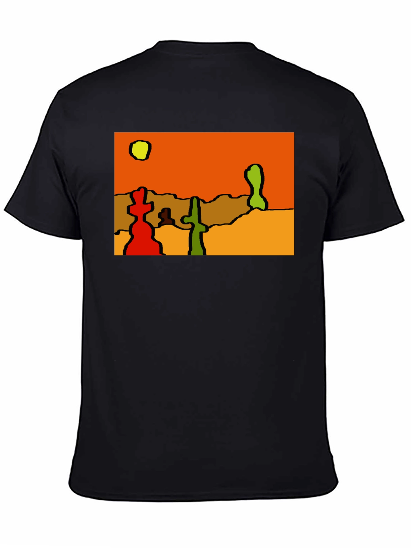 Abstract Desert Scene Black T-Shirt