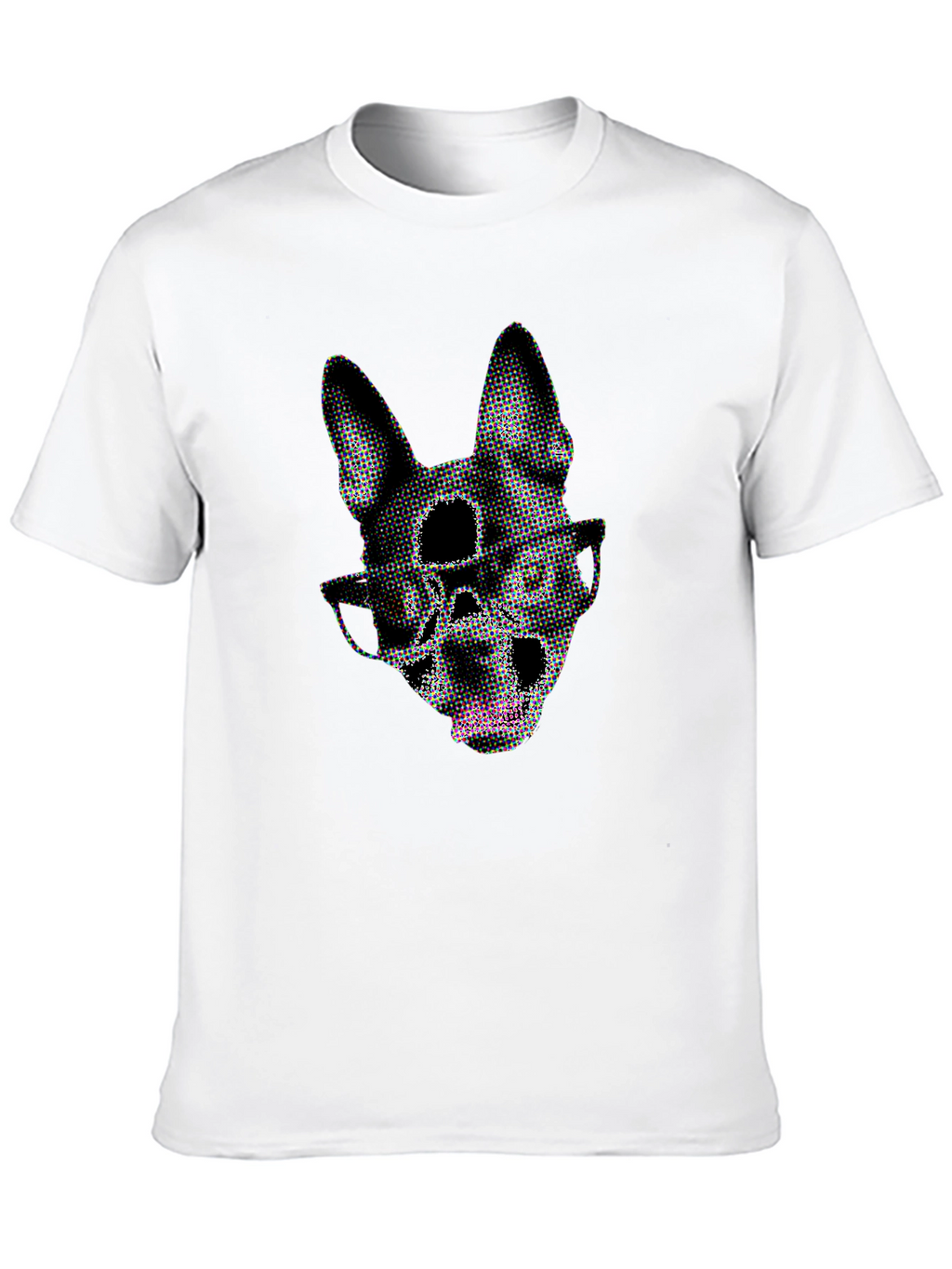 Dog Skull Graphic Tee - Black Crew Neck