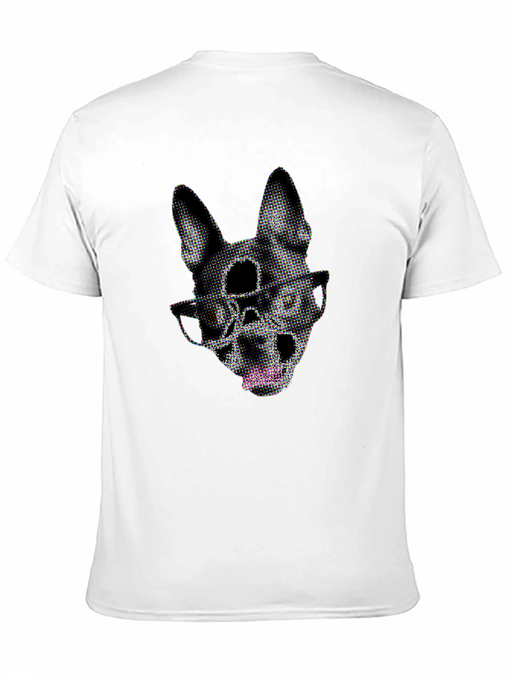 Dog Skull Graphic Tee - Black Crew Neck