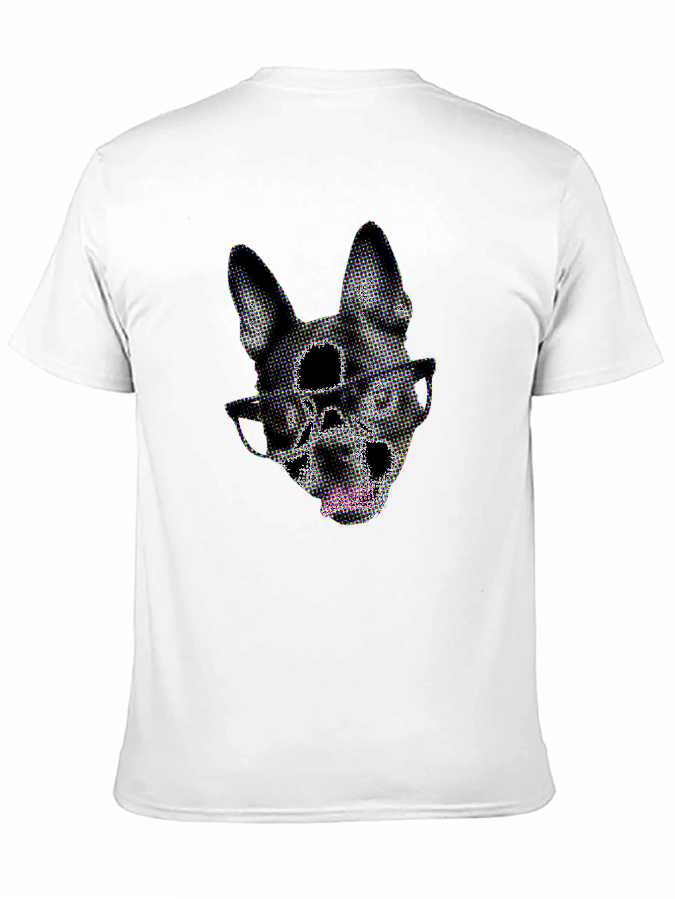 Dog Skull Graphic Tee - Black Crew Neck