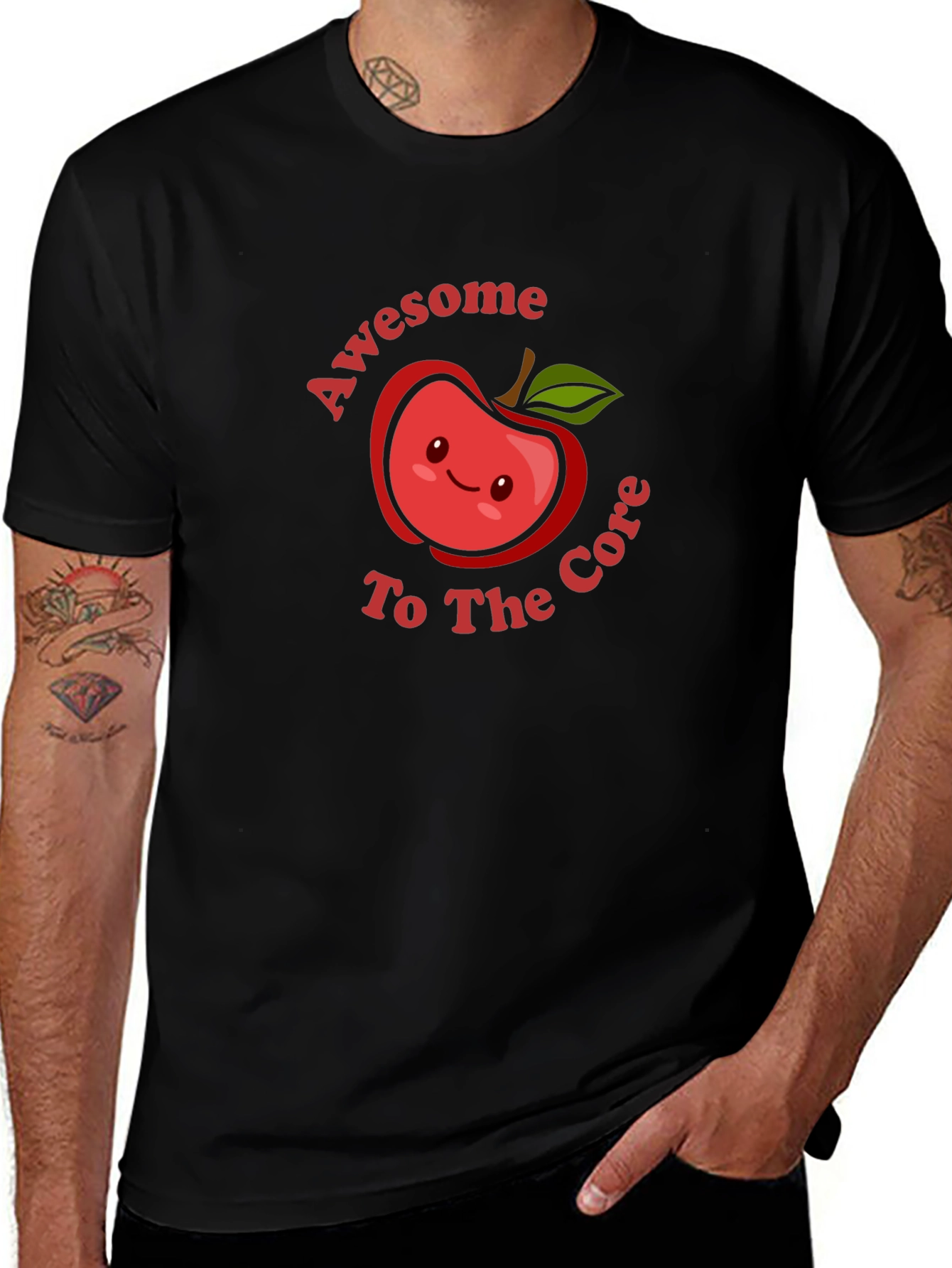 Awesome To The Core Apple Graphic T-Shirt